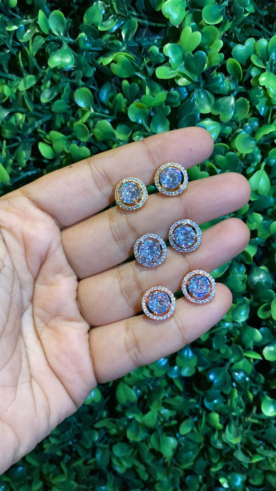 2 Ct round halo screwback earrings - Image 2