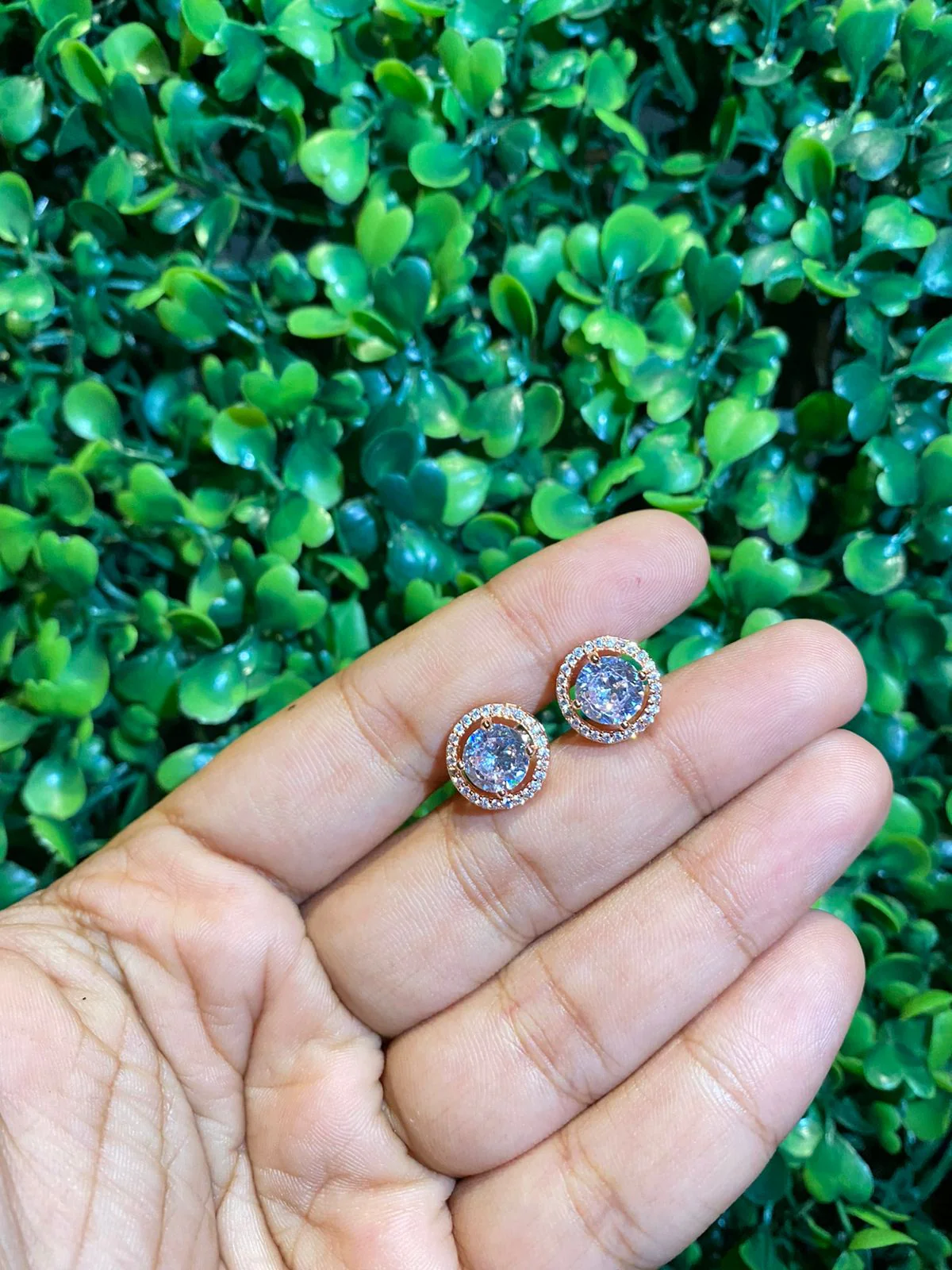 2 Ct round halo screwback earrings - Image 3