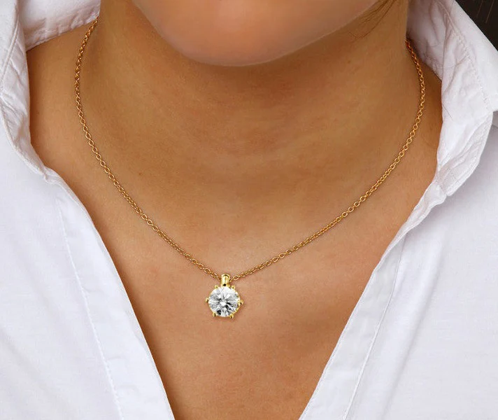 3 ct solitaire pendant set with chain and earrings π«Άπ» - Image 3
