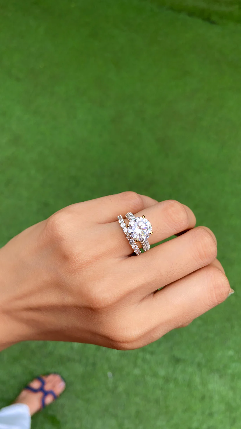3ct round ring with support band (stackable) - Image 2