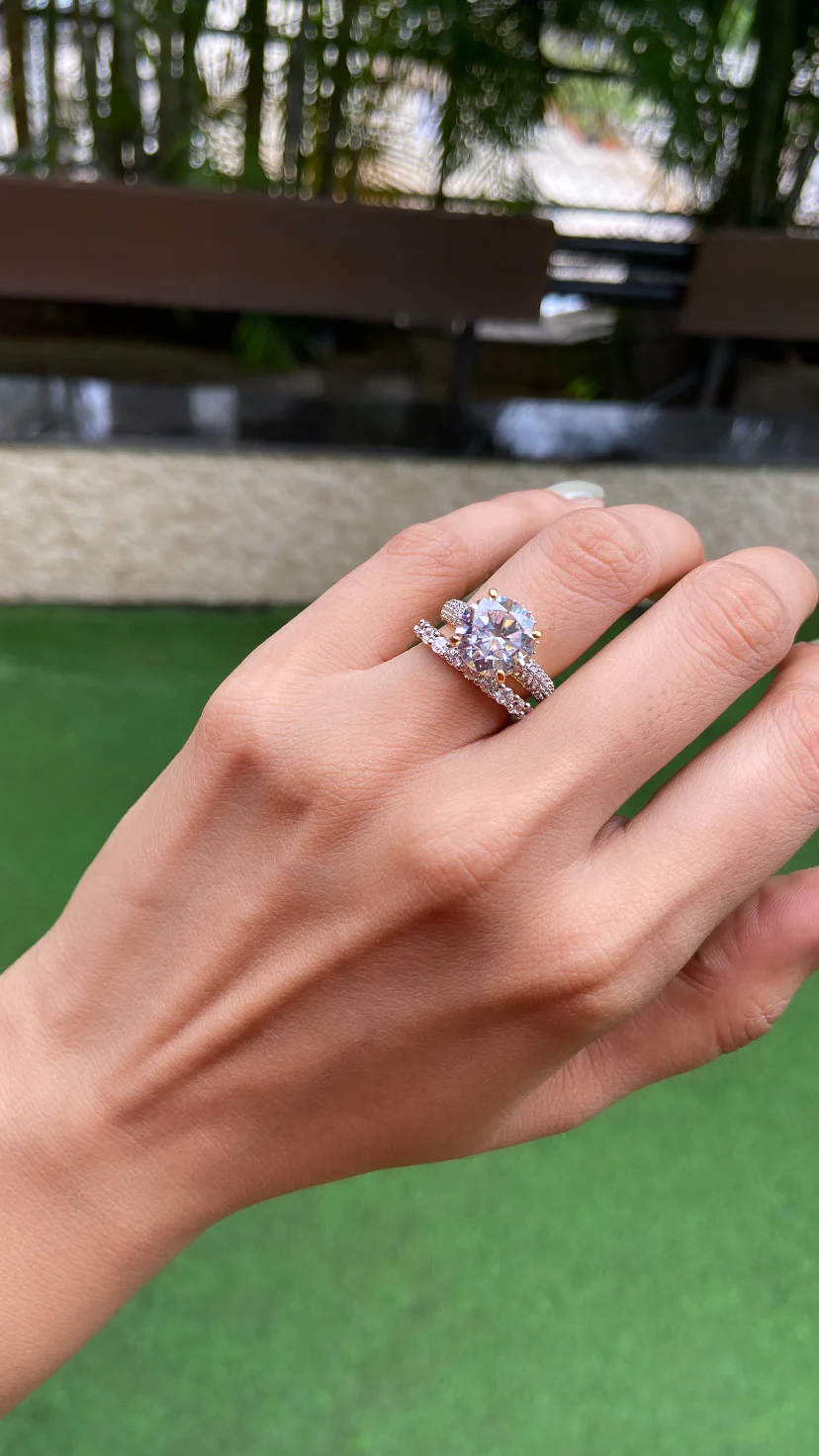 3ct round ring with support band (stackable) - Image 3