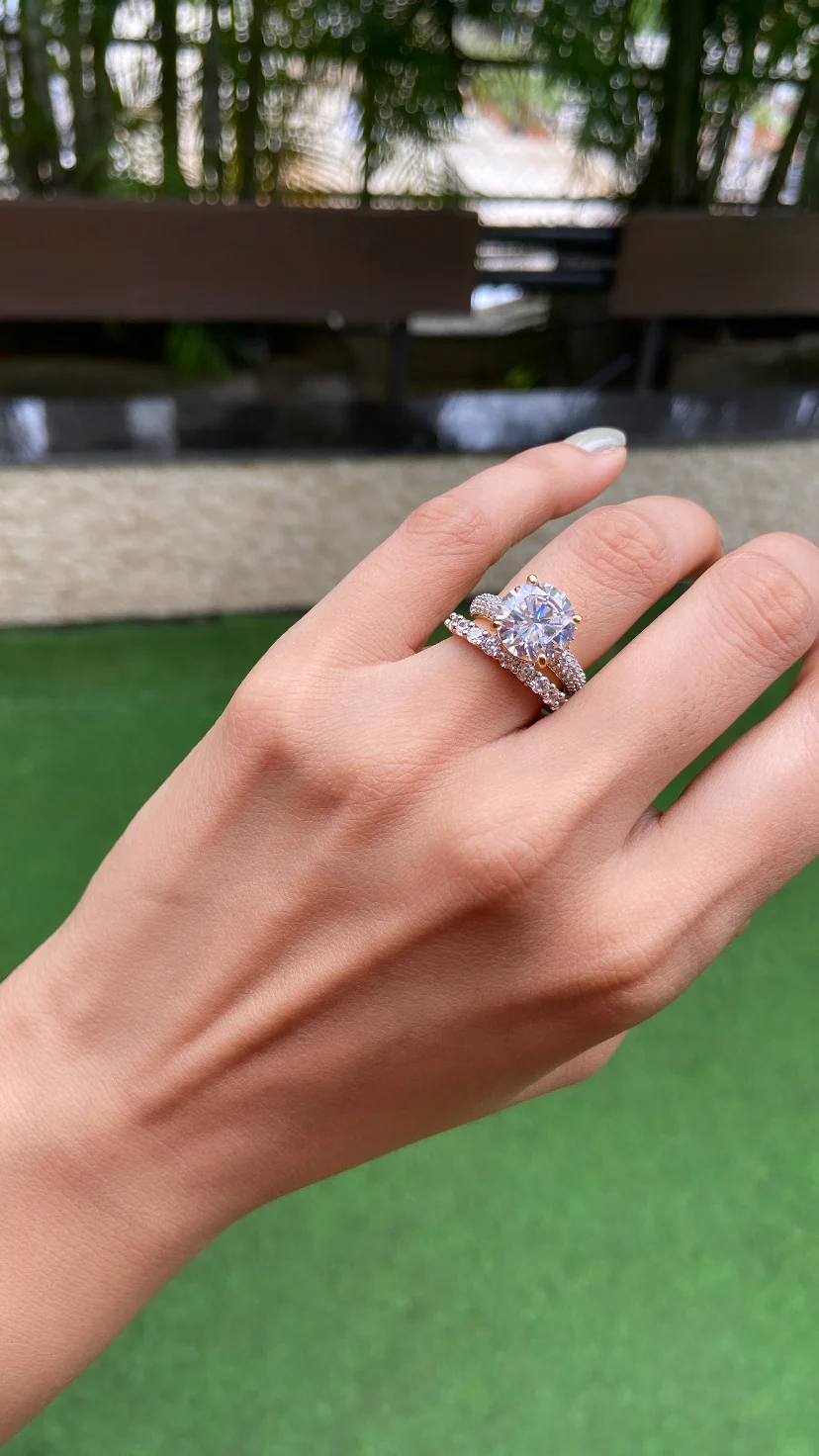 3ct round ring with support band (stackable) - Image 4