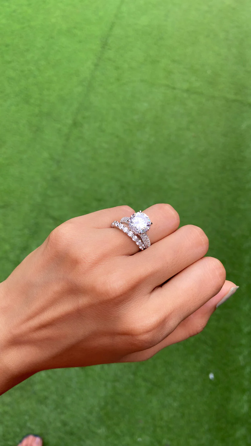 3ct round ring with support band (stackable) - Image 6