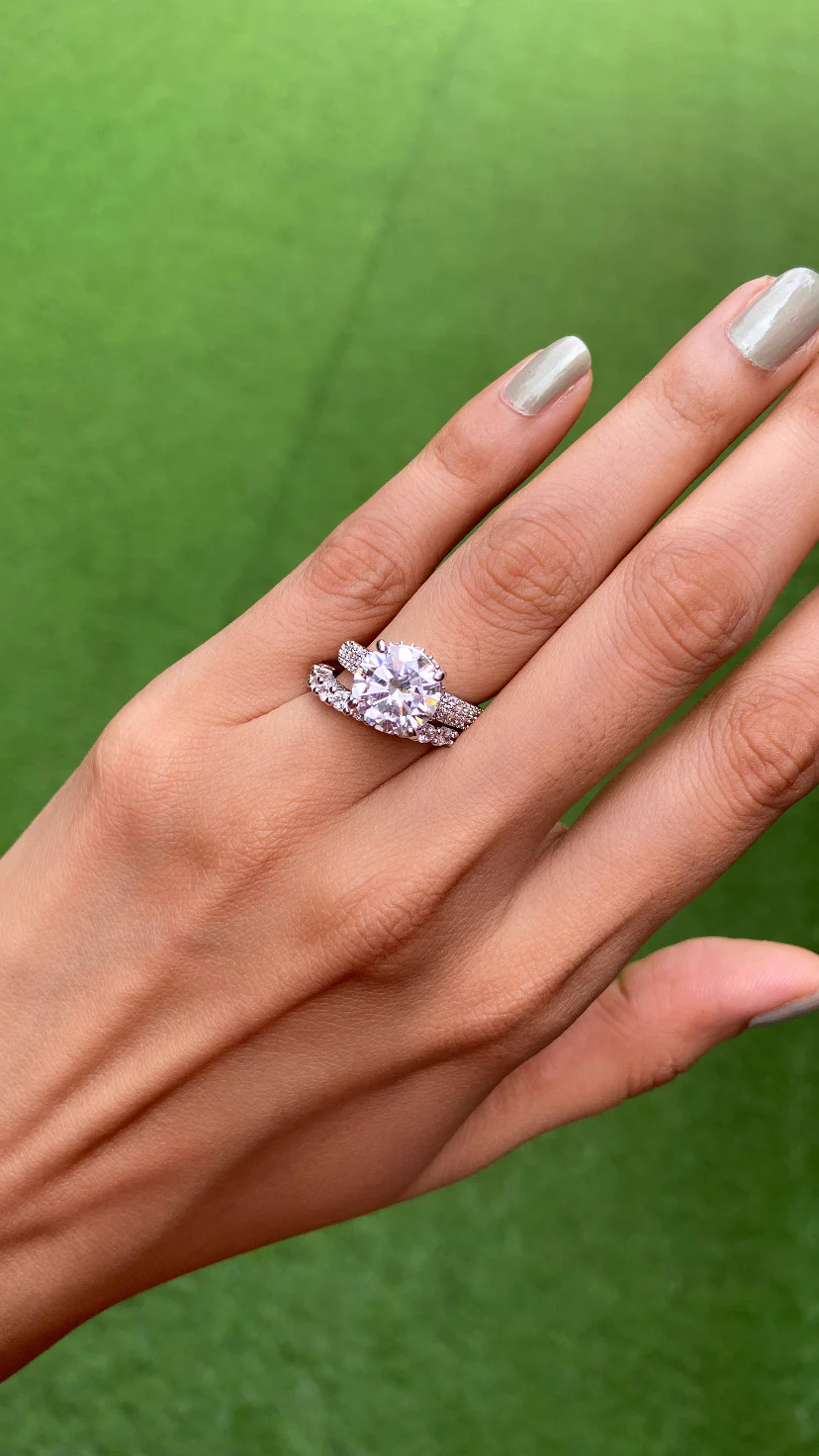 3ct round ring with support band (stackable) - Image 7