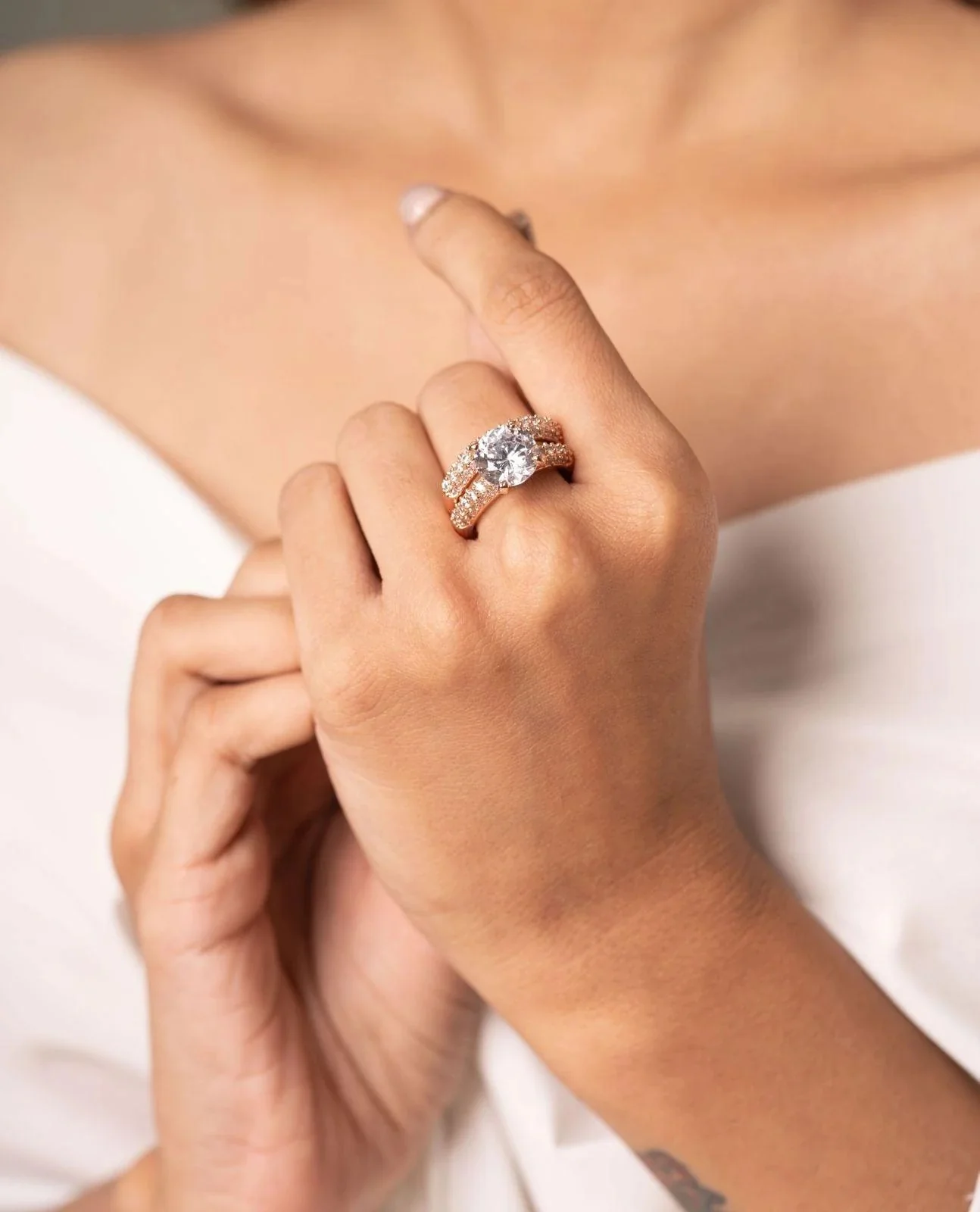 3ct Essential ring with support band (stackable) - Image 2