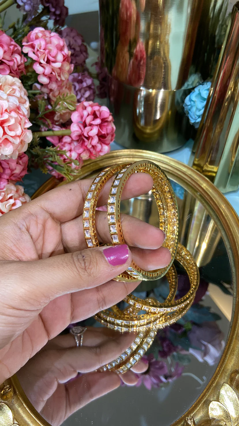 4 Polki regular bangles (NOT OPENABLE) - Image 2