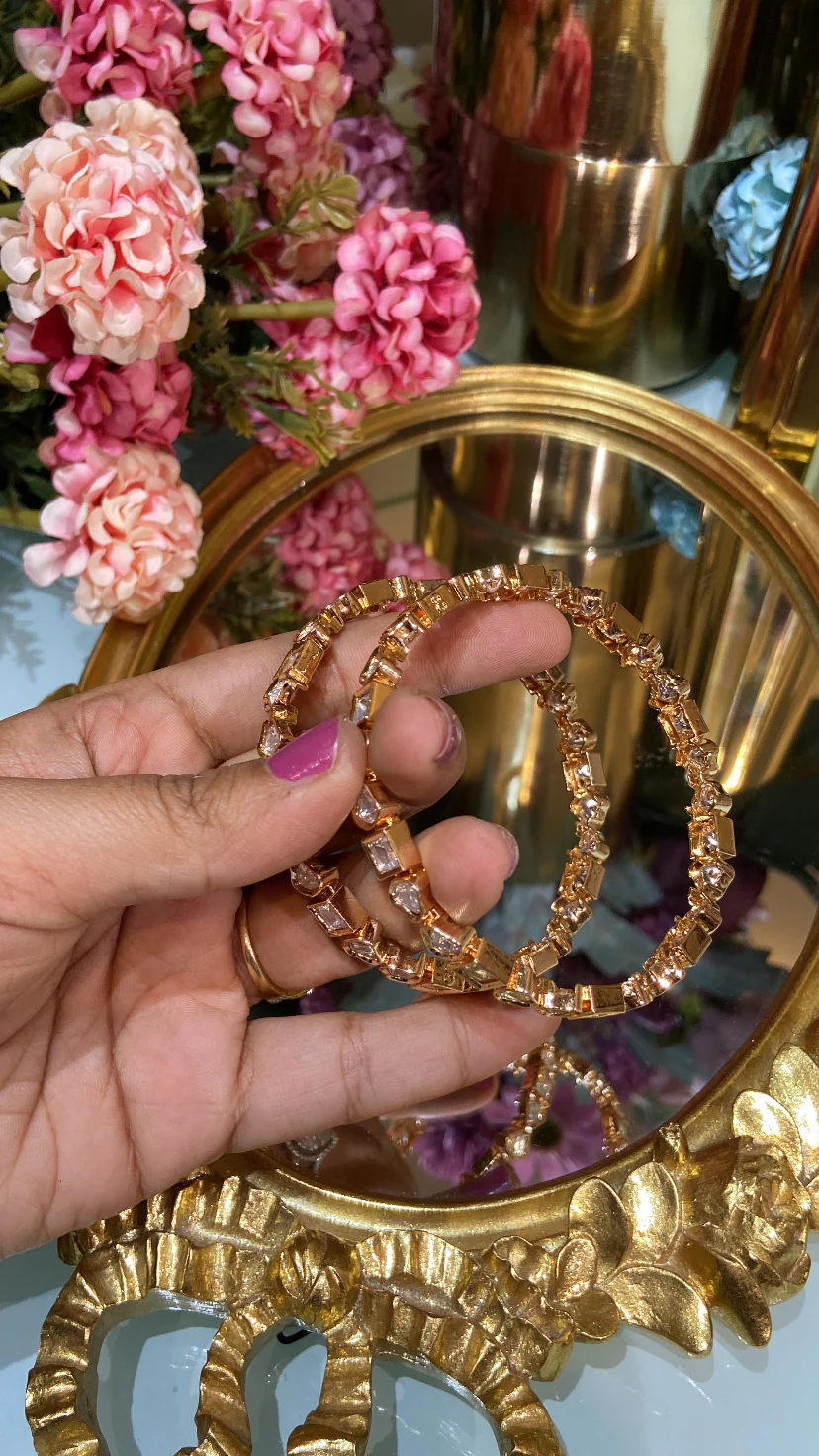 Aakar moissanite Polki bangles (PAIR) NOT openable 🪄 - Image 3