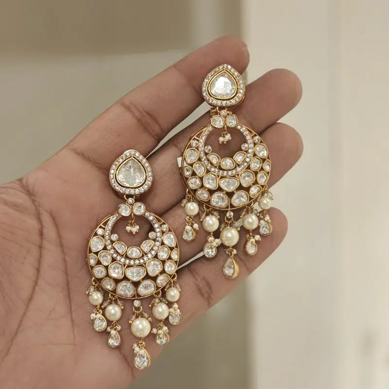 Aakarshan Moissanite Polki Chaandbali π«°π»