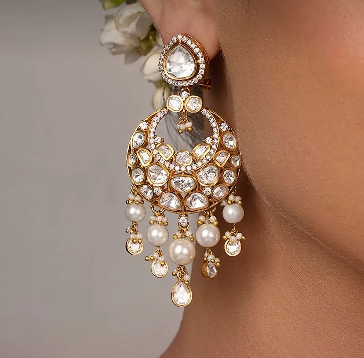 Aakarshan Moissanite Polki Chaandbali π«°π» - Image 2