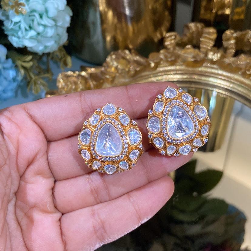Abhilasha Moissanite Polki Studs