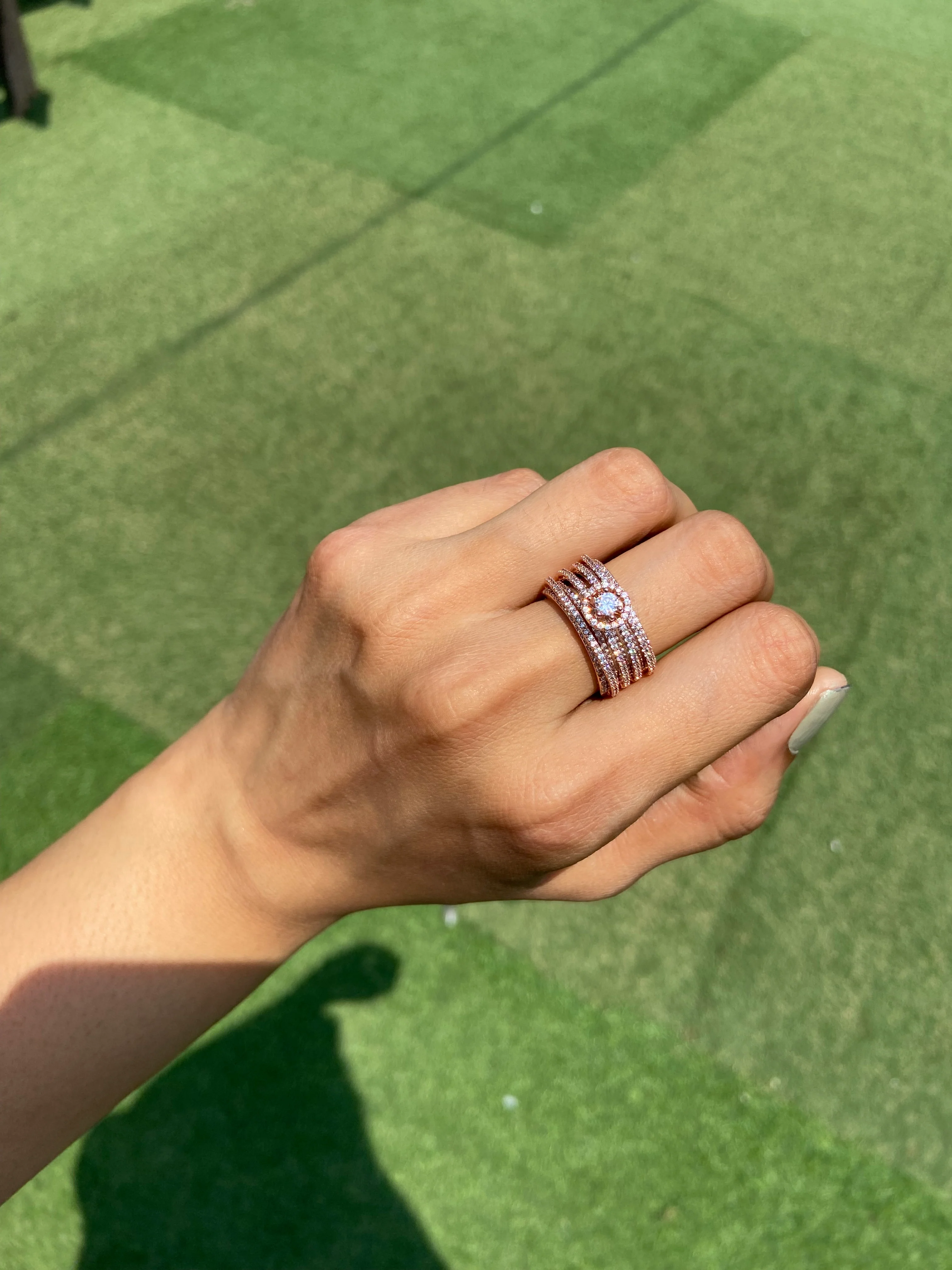 Adjustable Ring - Solitaire liner Ring 🩶 - Image 5