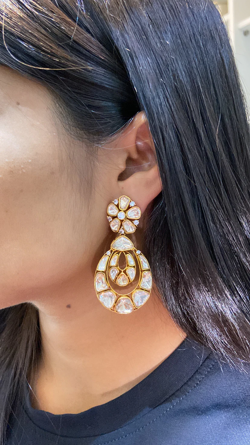 AHALYA MOISSANITE POLKI EARRINGS - Image 2