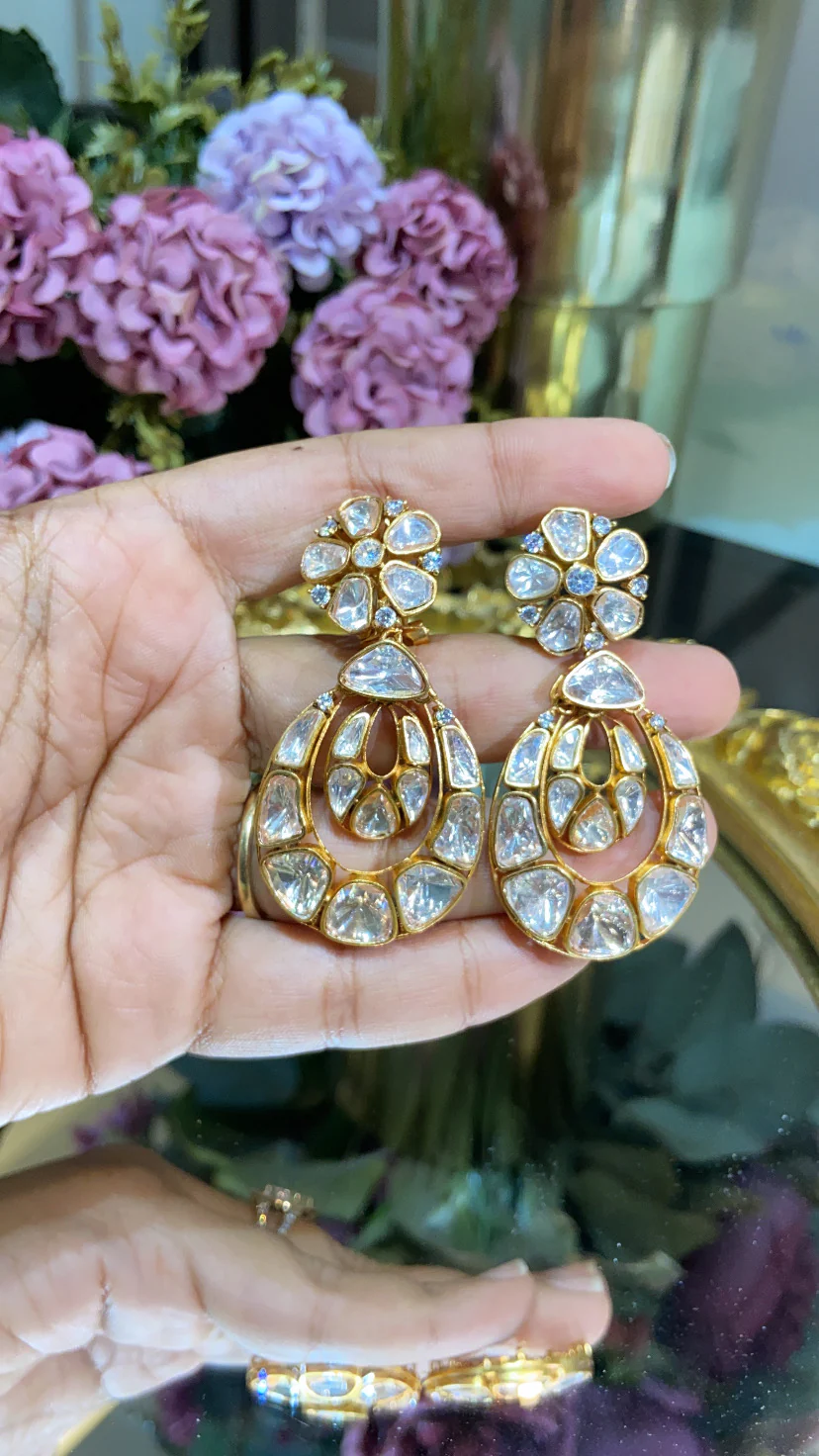 AHALYA MOISSANITE POLKI EARRINGS - Image 3
