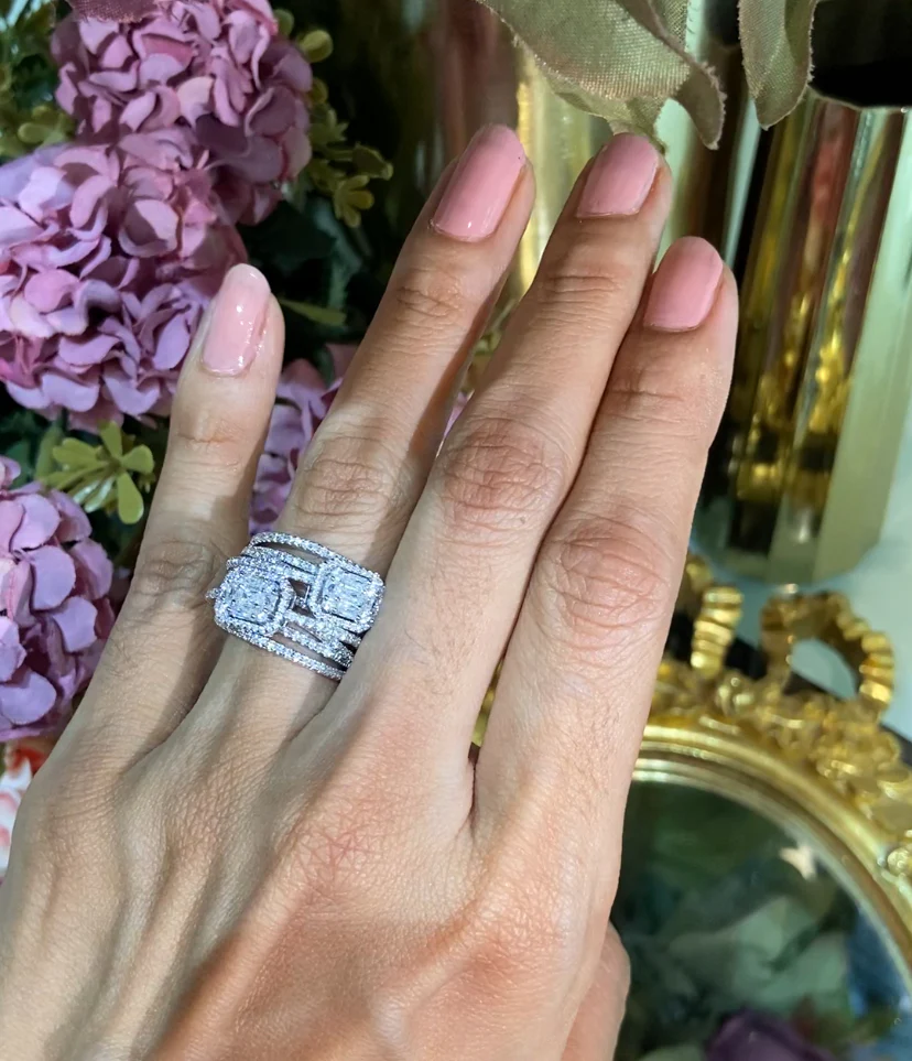Best seller cluster setting liner ring (Get a Free Gift) 🩵🩵 - Image 3