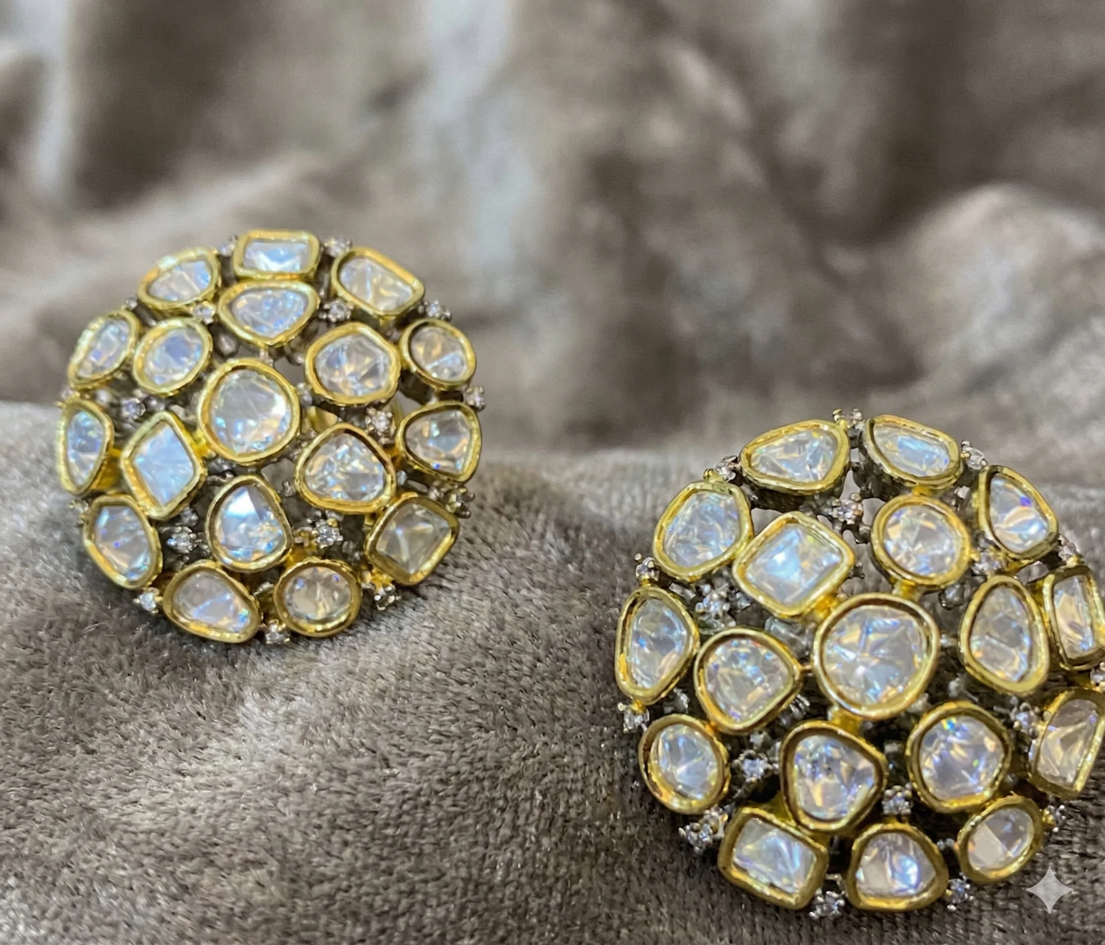 Big round moissanite polki tops - Image 2
