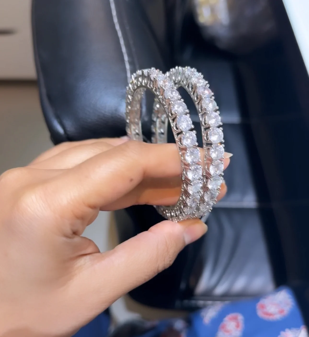 Big Solitaire Bangles - PAIR (50 pointer each diamond) 🪄 - Image 7