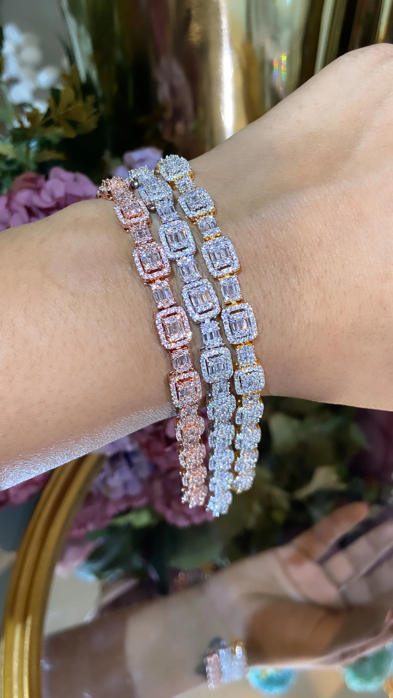 Cluster Dainty tennis bracelet
