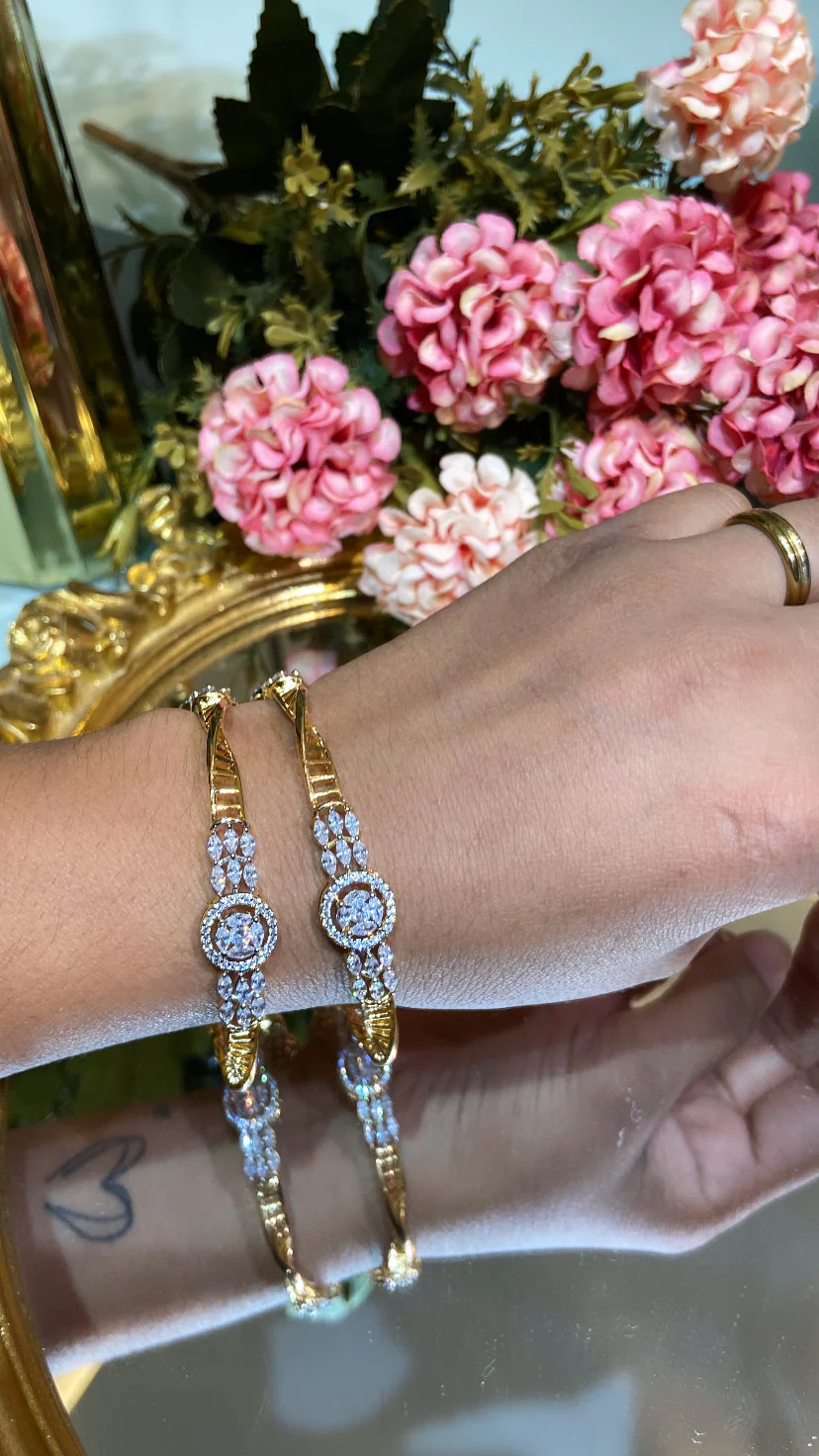 Cluster marquise drop DIAMOND design bangles - PAIR π€ - Image 2