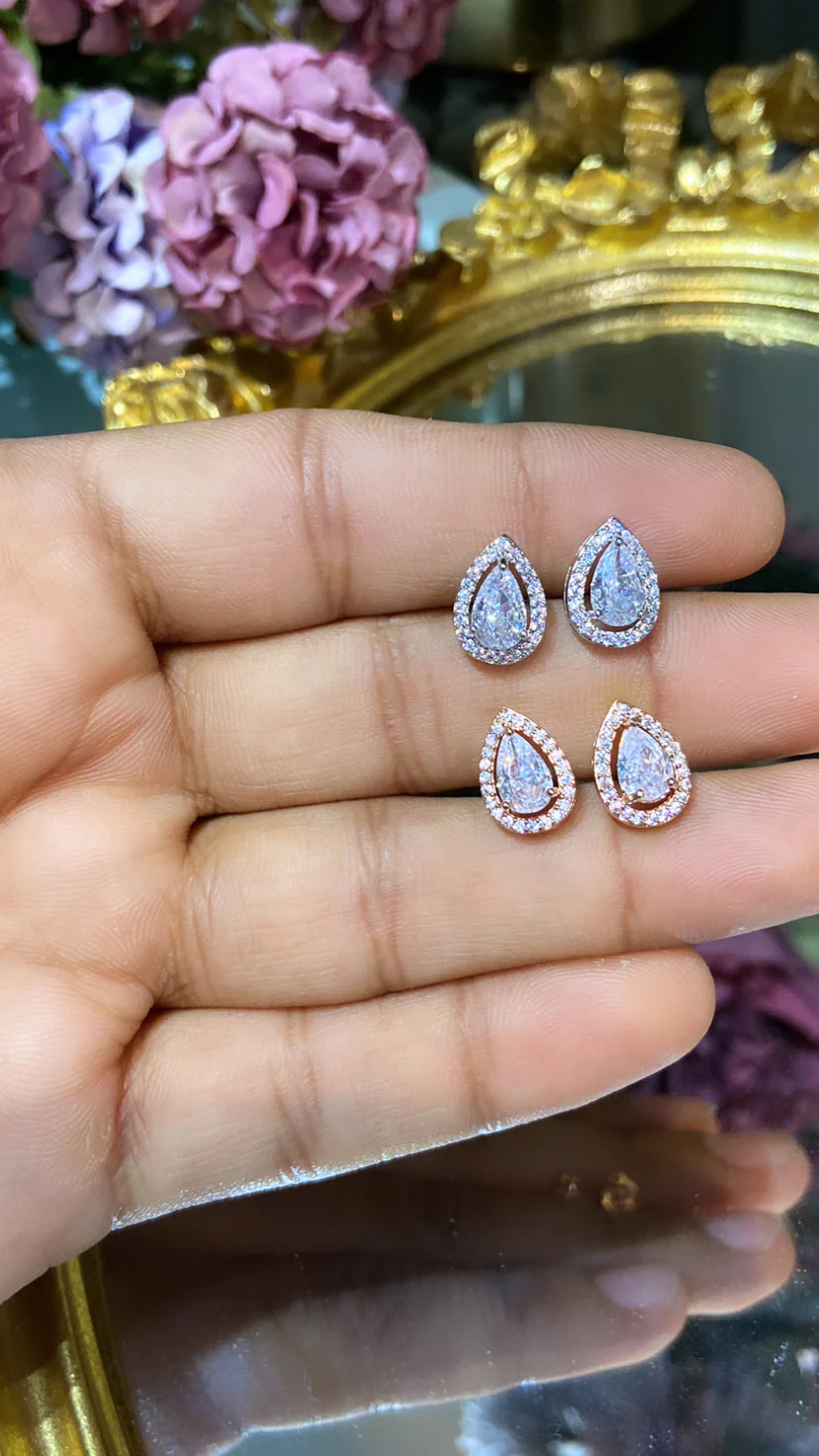 Tear Drop Halo earrings