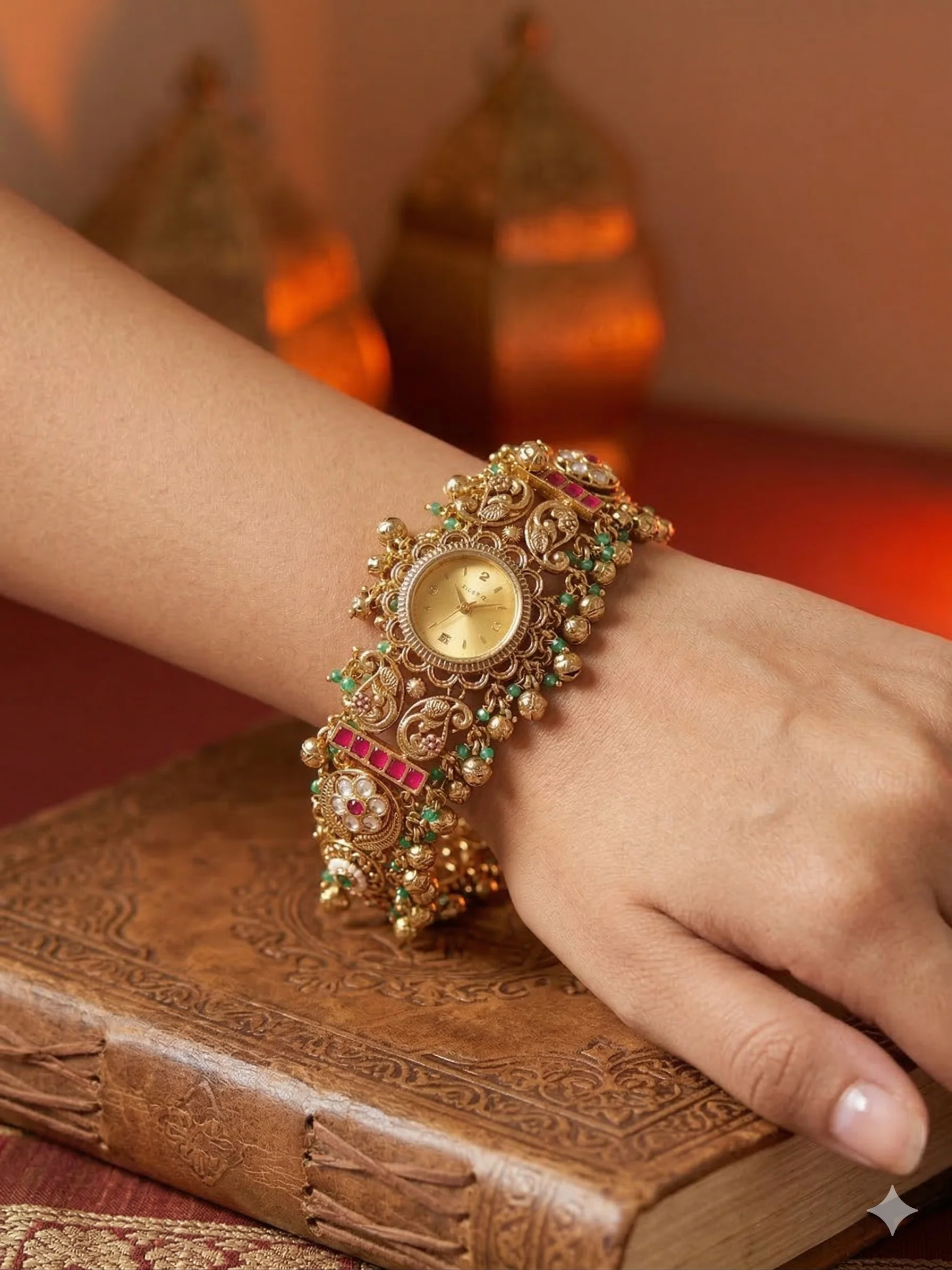 RANI SAHIBA ROUND DIAL Antique designer Watch Bracelet - Image 3