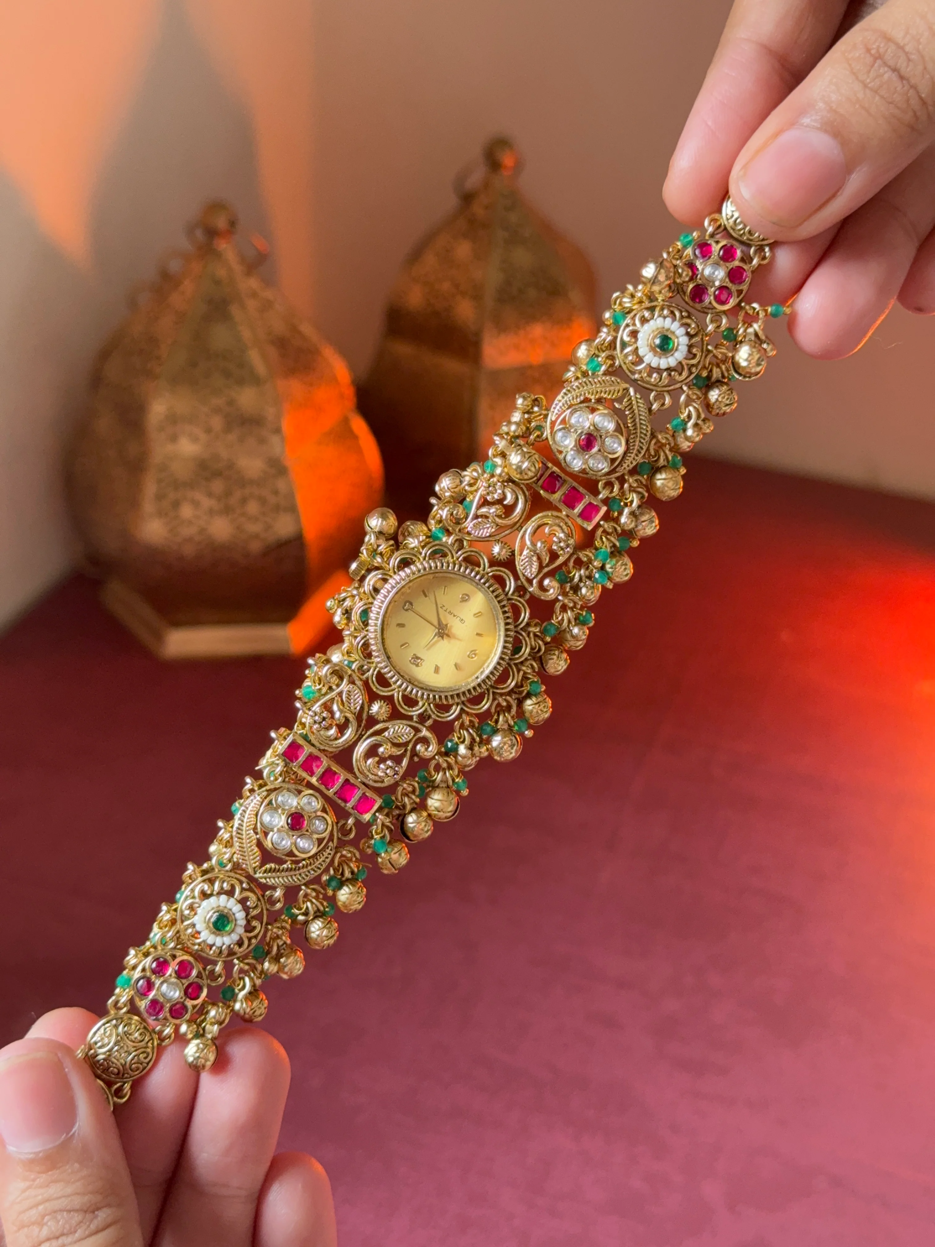 RANI SAHIBA ROUND DIAL Antique designer Watch Bracelet - Image 4