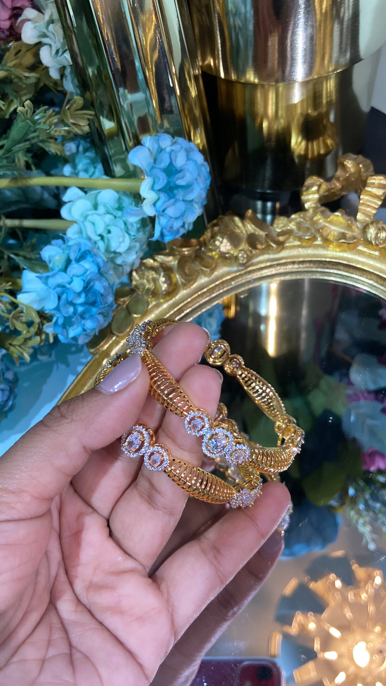 Daily wear gold design DIAMOND  bangles  - PAIR 🖤 - Image 4