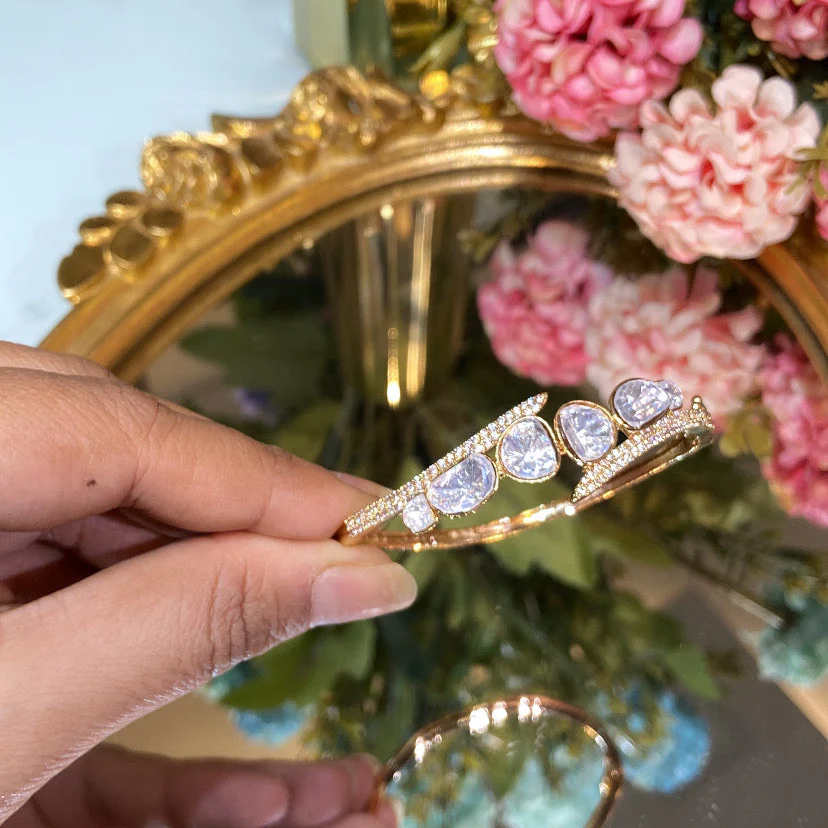 Delicate Moissanite polki bracelet