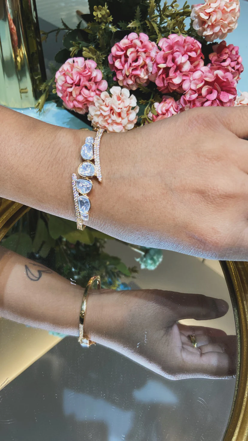 Delicate Moissanite polki bracelet - Image 2