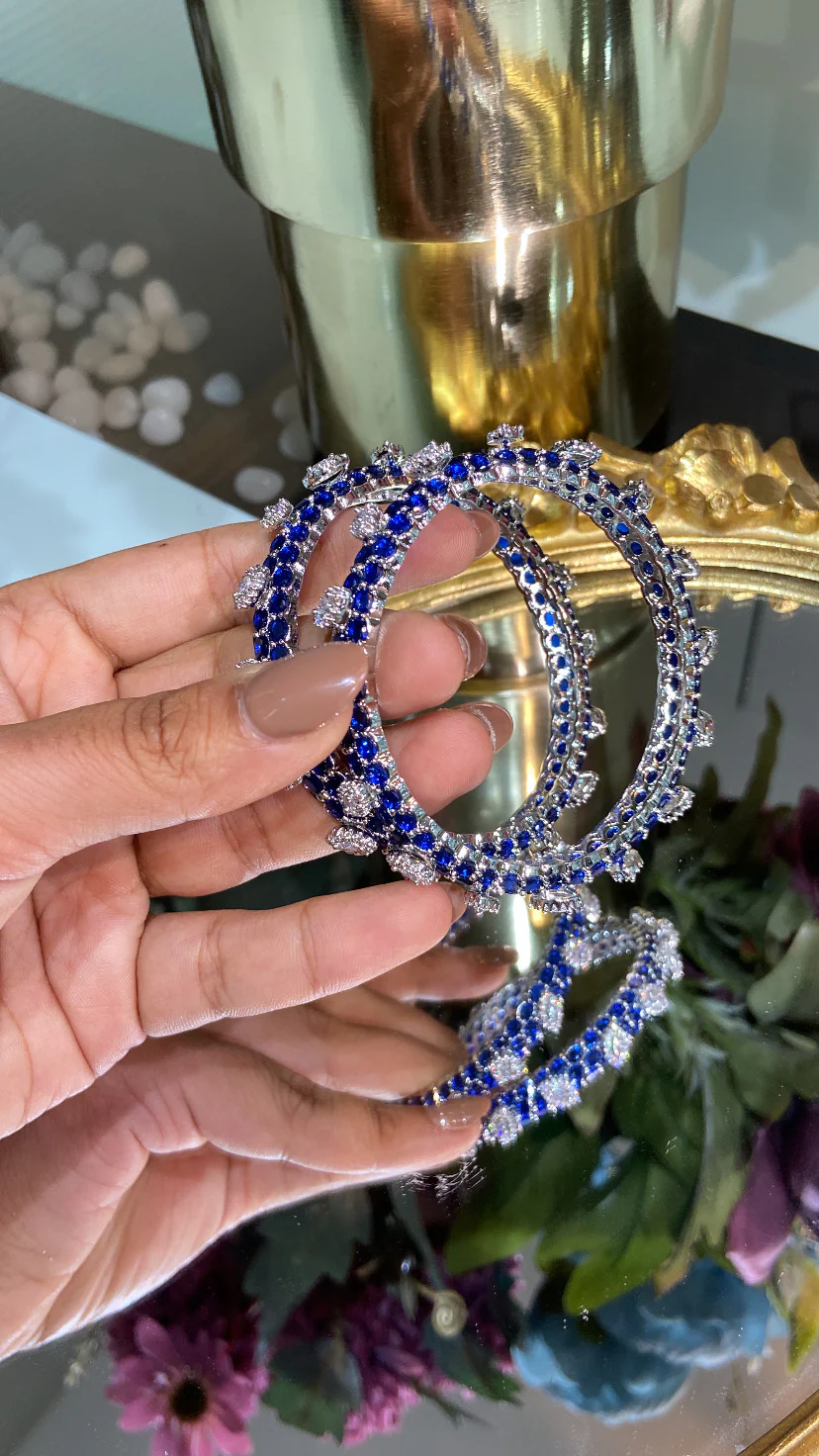 Designer colour invisible setting bangles Pacheli - Image 4