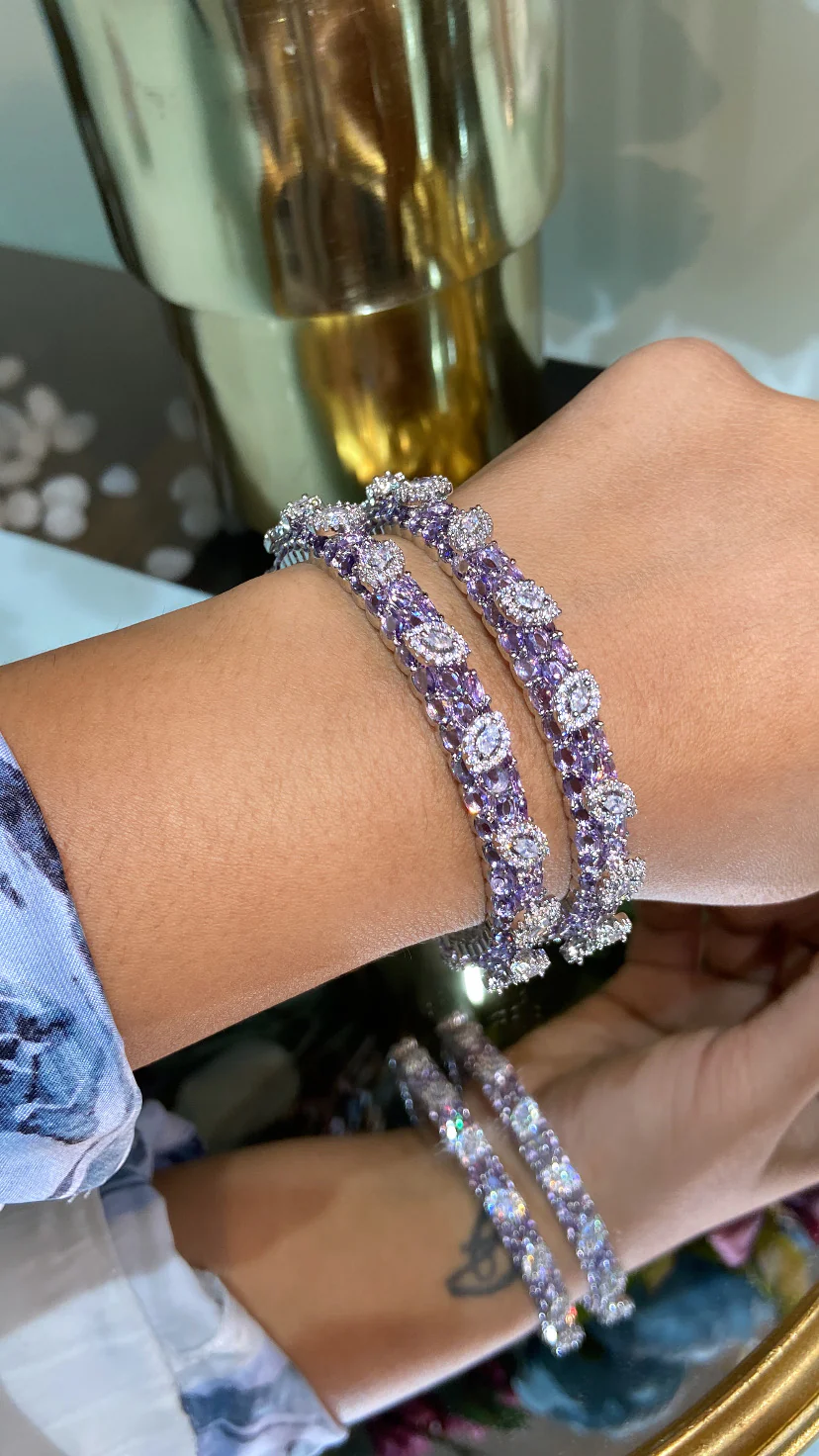 Designer colour invisible setting bangles Pacheli - Image 6