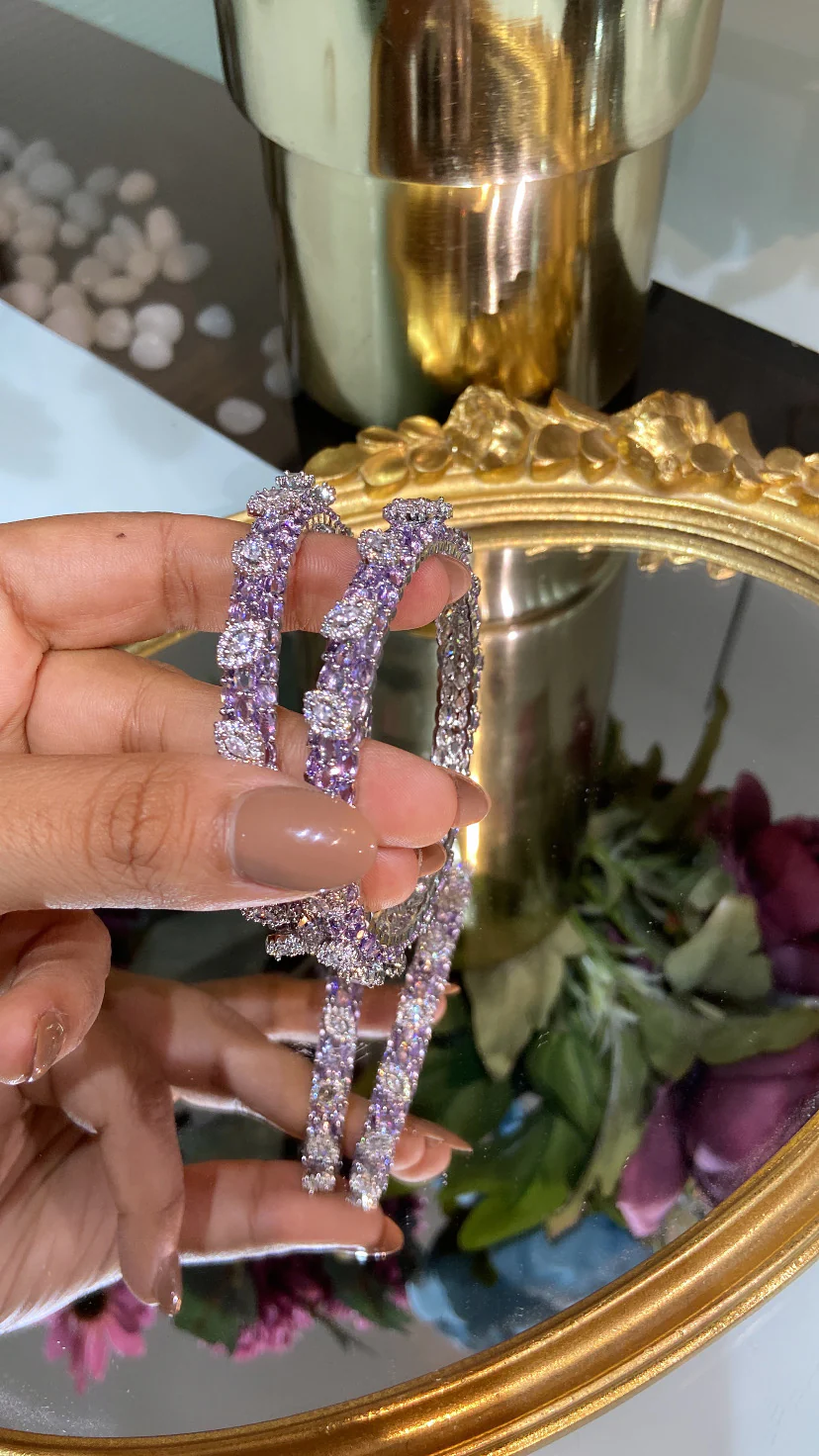 Designer colour invisible setting bangles Pacheli - Image 8