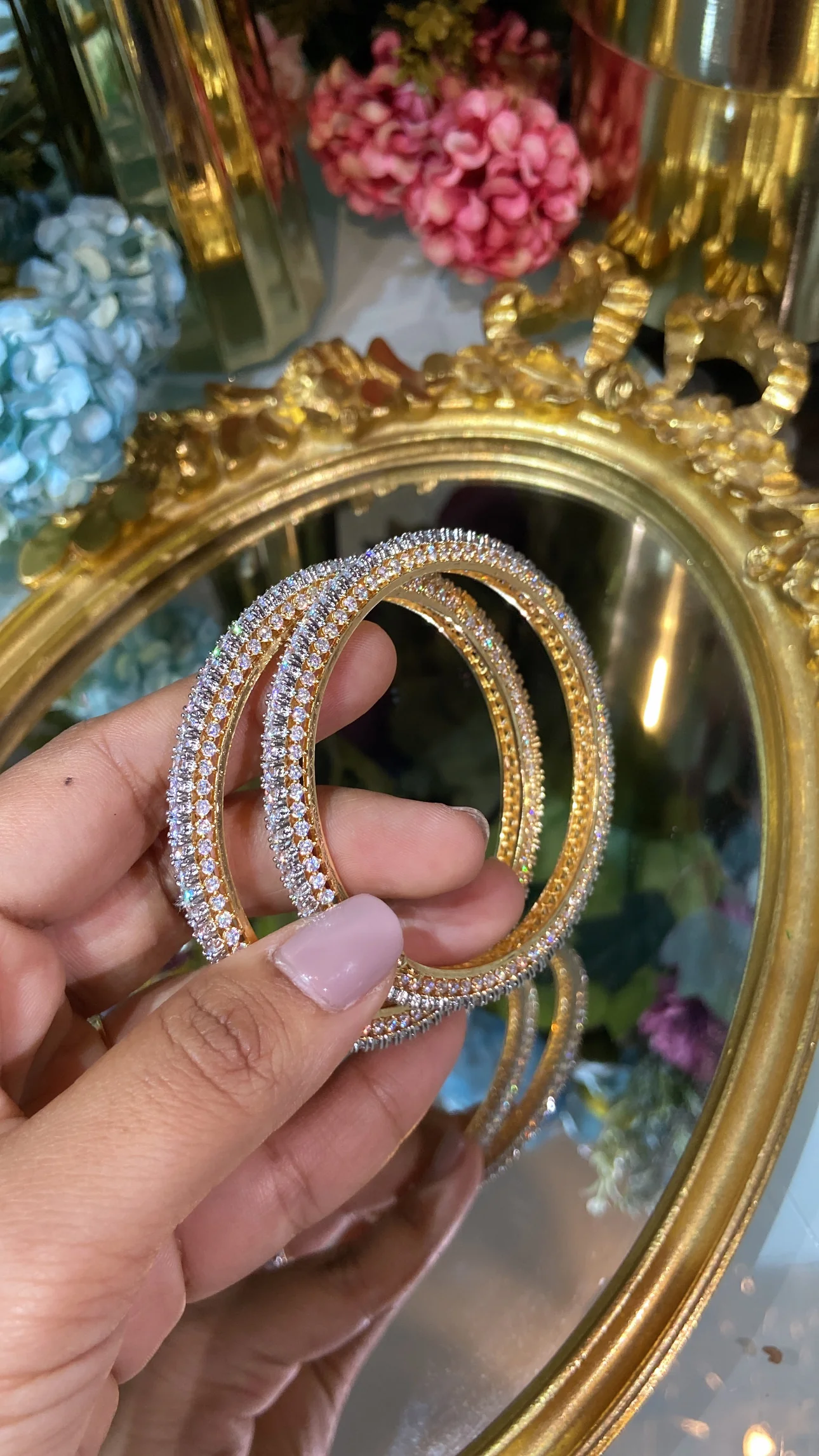 Designer openable Solitaire Bangles - PAIR (10 cents each diamond) - Image 5