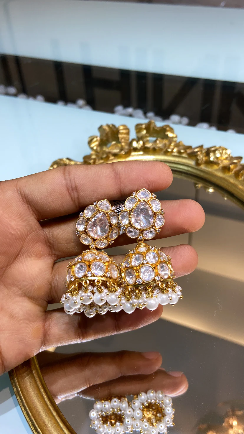 DHYANA MOISSANITE POLKI JHUMKIS