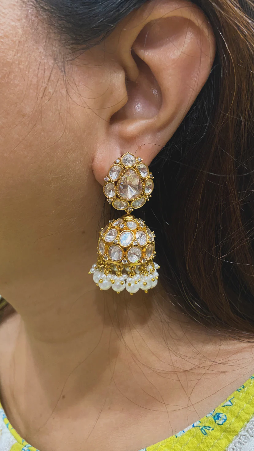DHYANA MOISSANITE POLKI JHUMKIS - Image 2