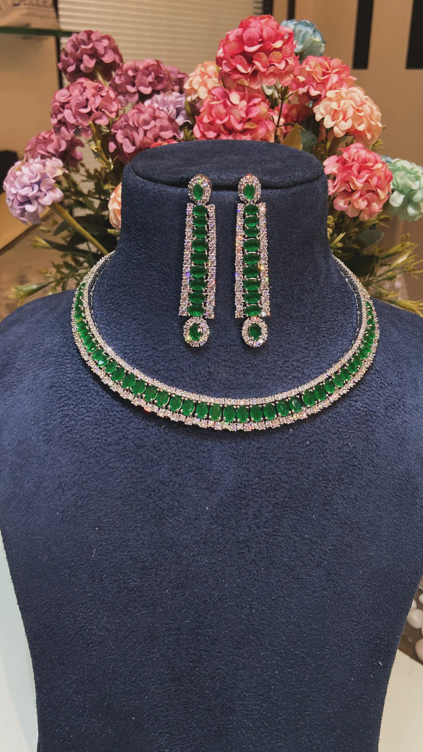 EMERALD BAUGETTE DOUBLET DIAMOND SET - Image 2