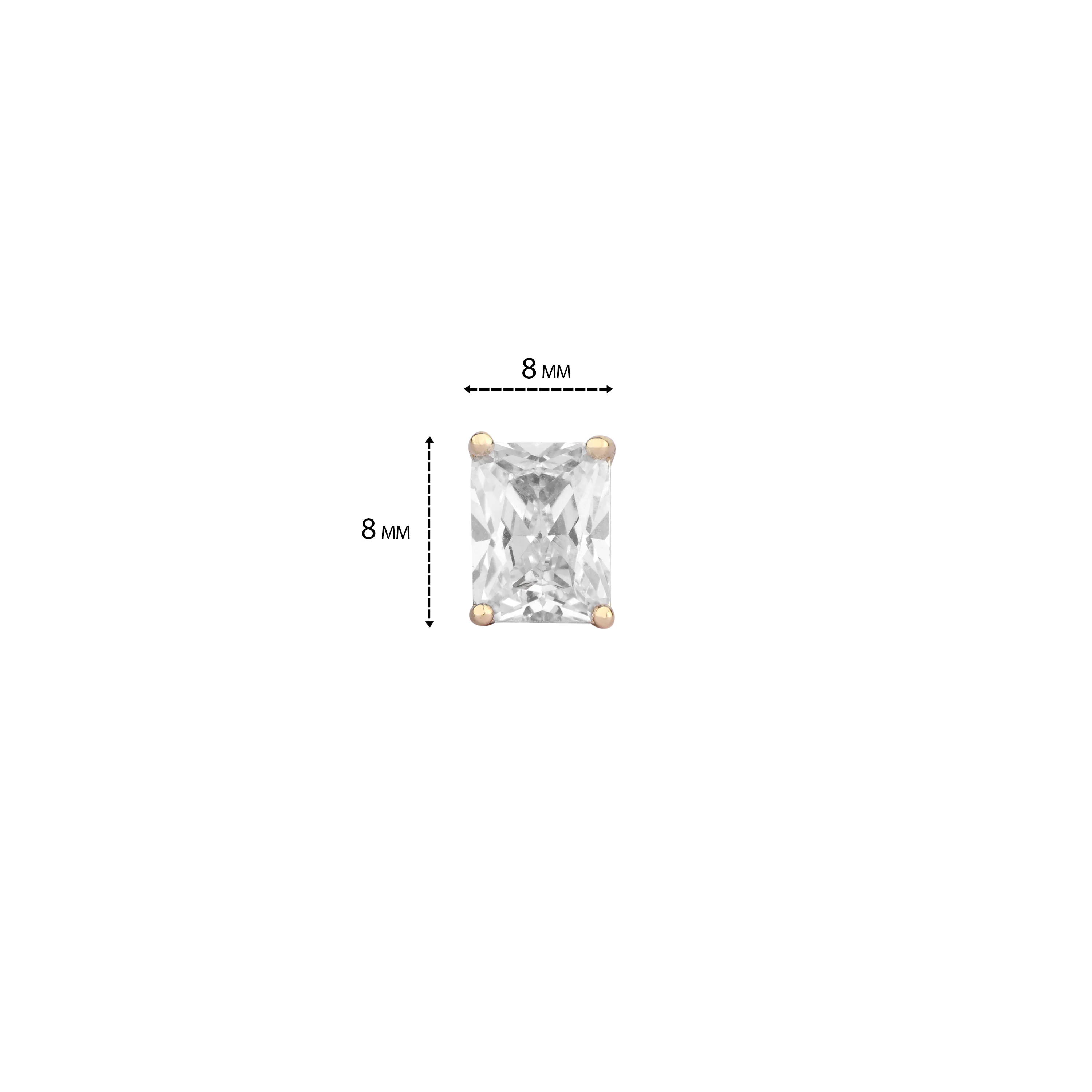 EMERALD CUT MEDIUM SOLITAIRE EARRINGS - Image 3