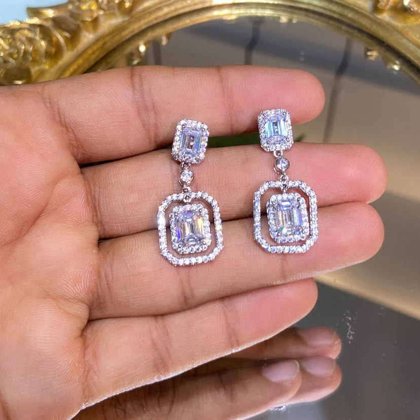 EMERALD DOUBLE DROP EARRING