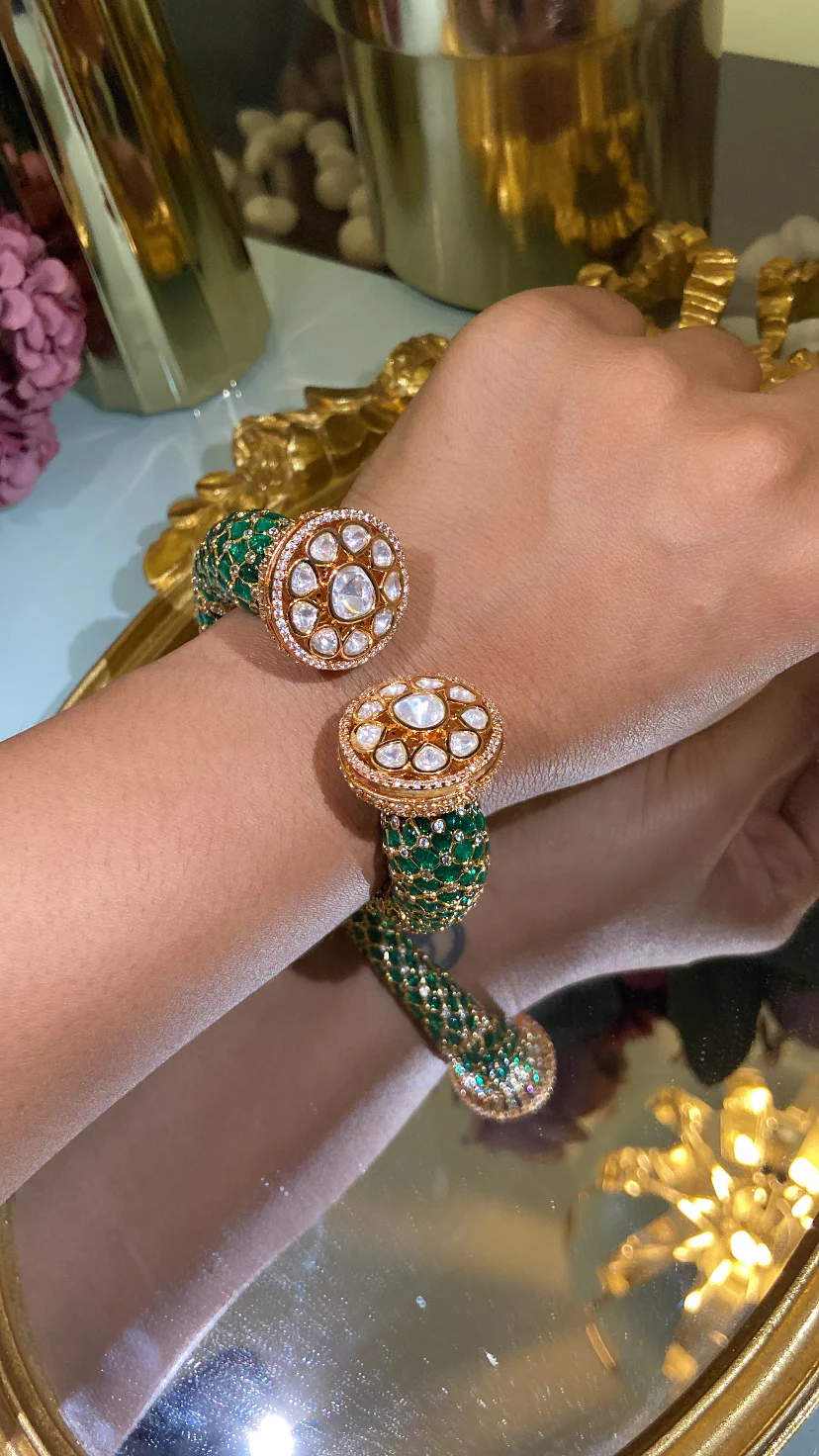 Festive Embedded Polki Kada Openable (Single) - Image 2