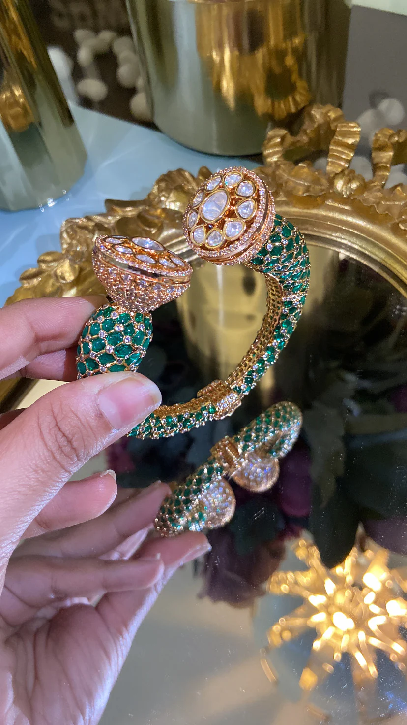 Festive Embedded Polki Kada Openable (Single) - Image 5