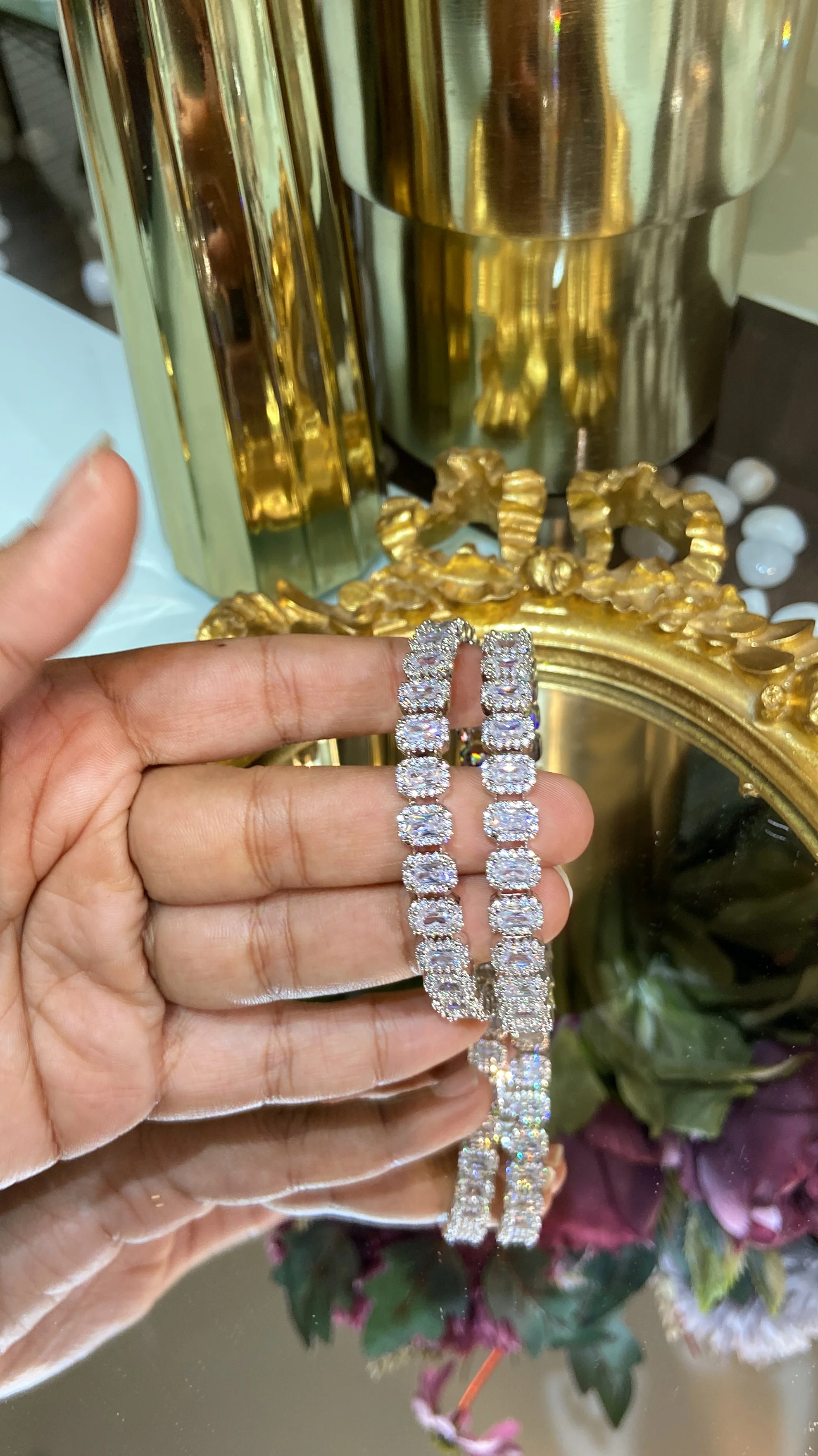 Emerald halo diamond bangles (WITHOUT LOCK) - Image 6