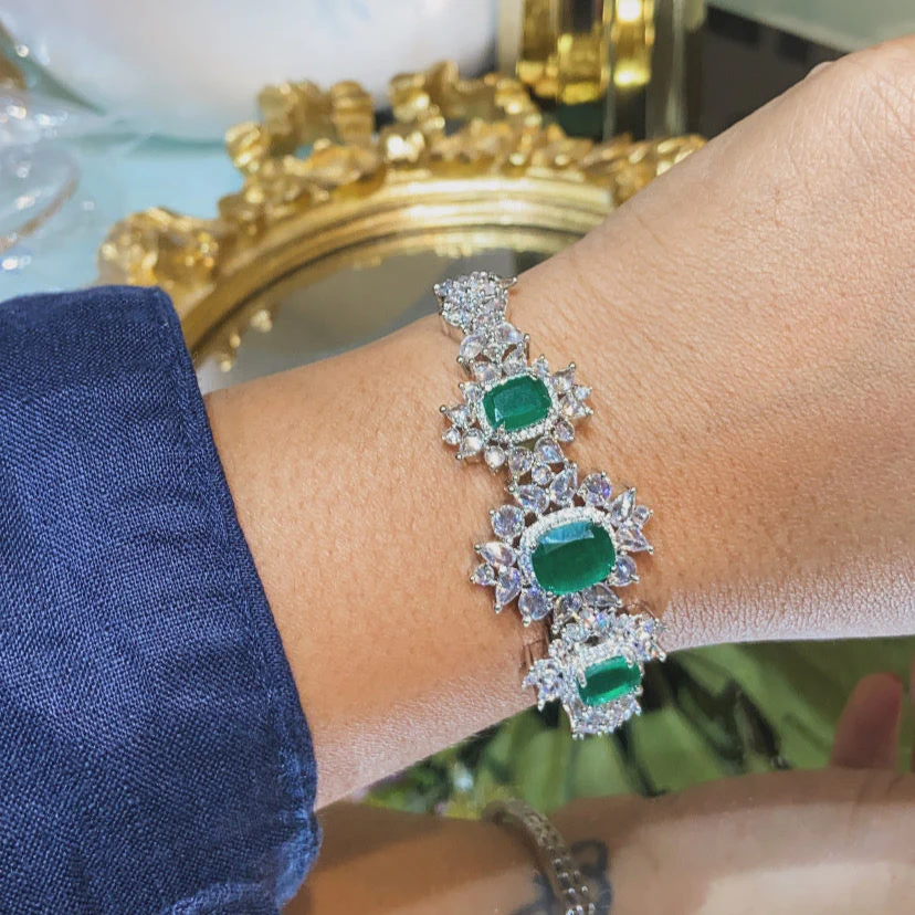 EMERALD STIFF BRACELET OPENABLE - Image 2