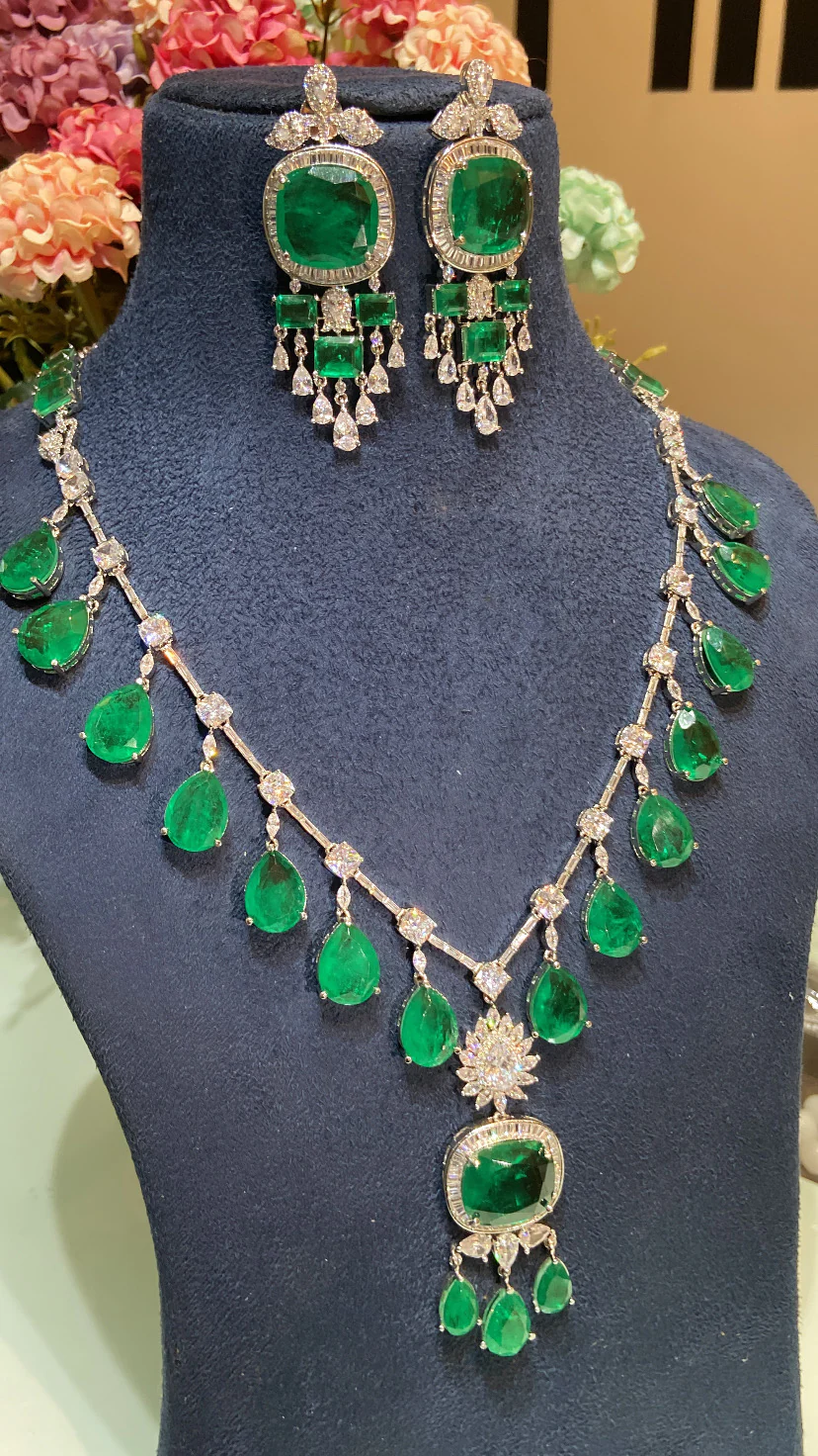 EMILY DOUBLET DIAMOND DROP SET - Image 2