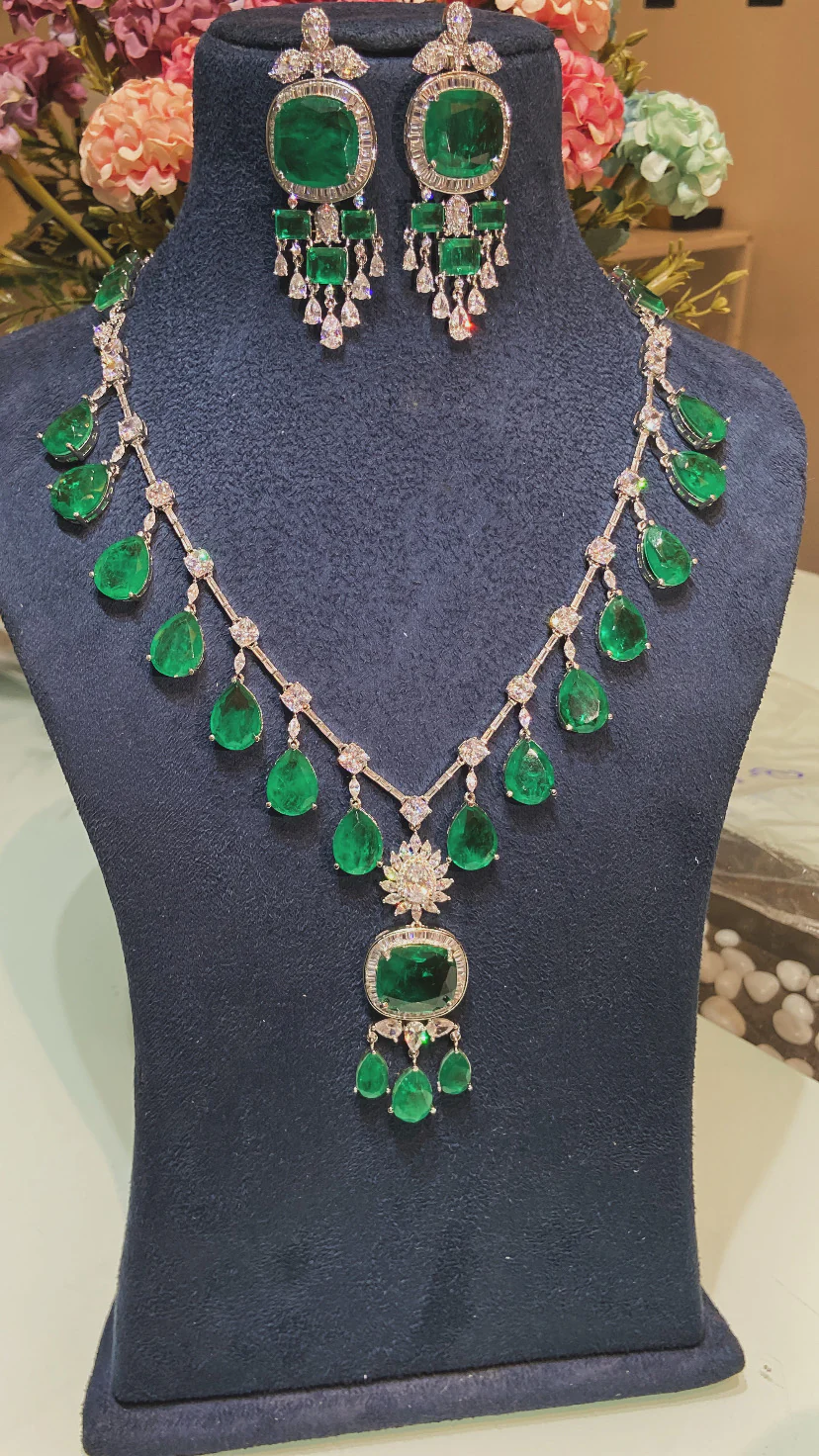 EMILY DOUBLET DIAMOND DROP SET - Image 4