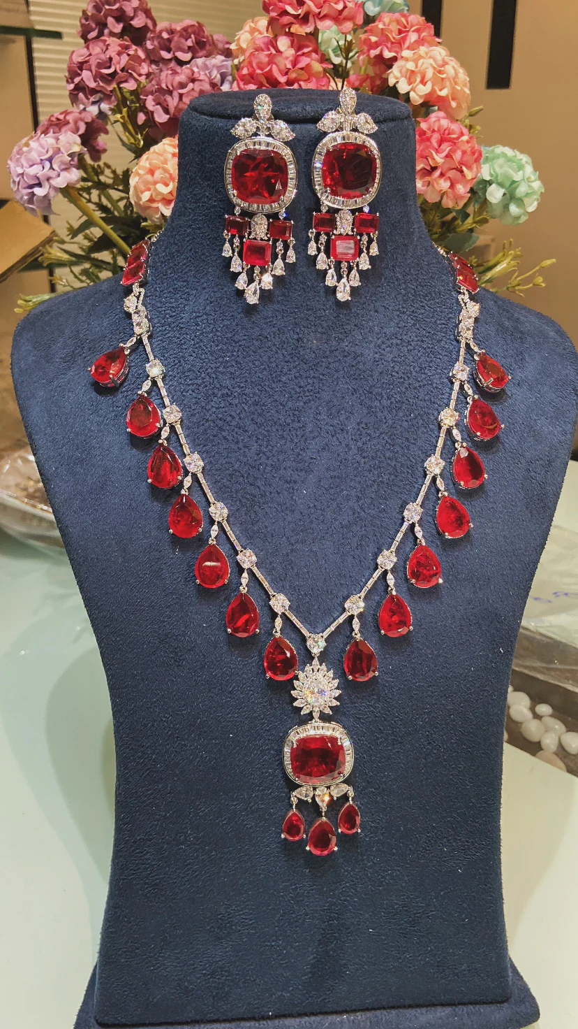 EMILY DOUBLET DIAMOND DROP SET - Image 6