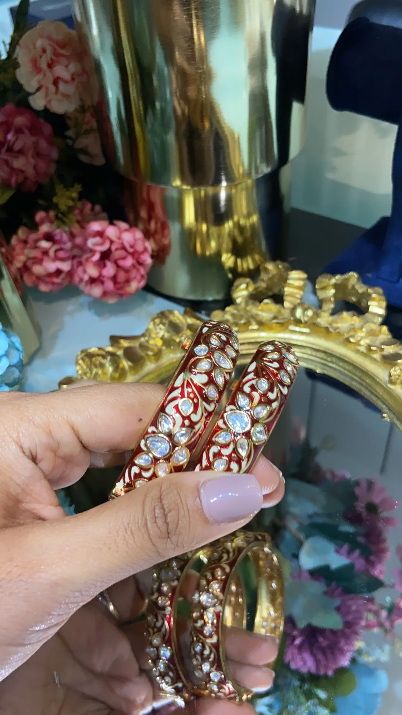 meenakari Polki Kada Openable (pair) - Image 3