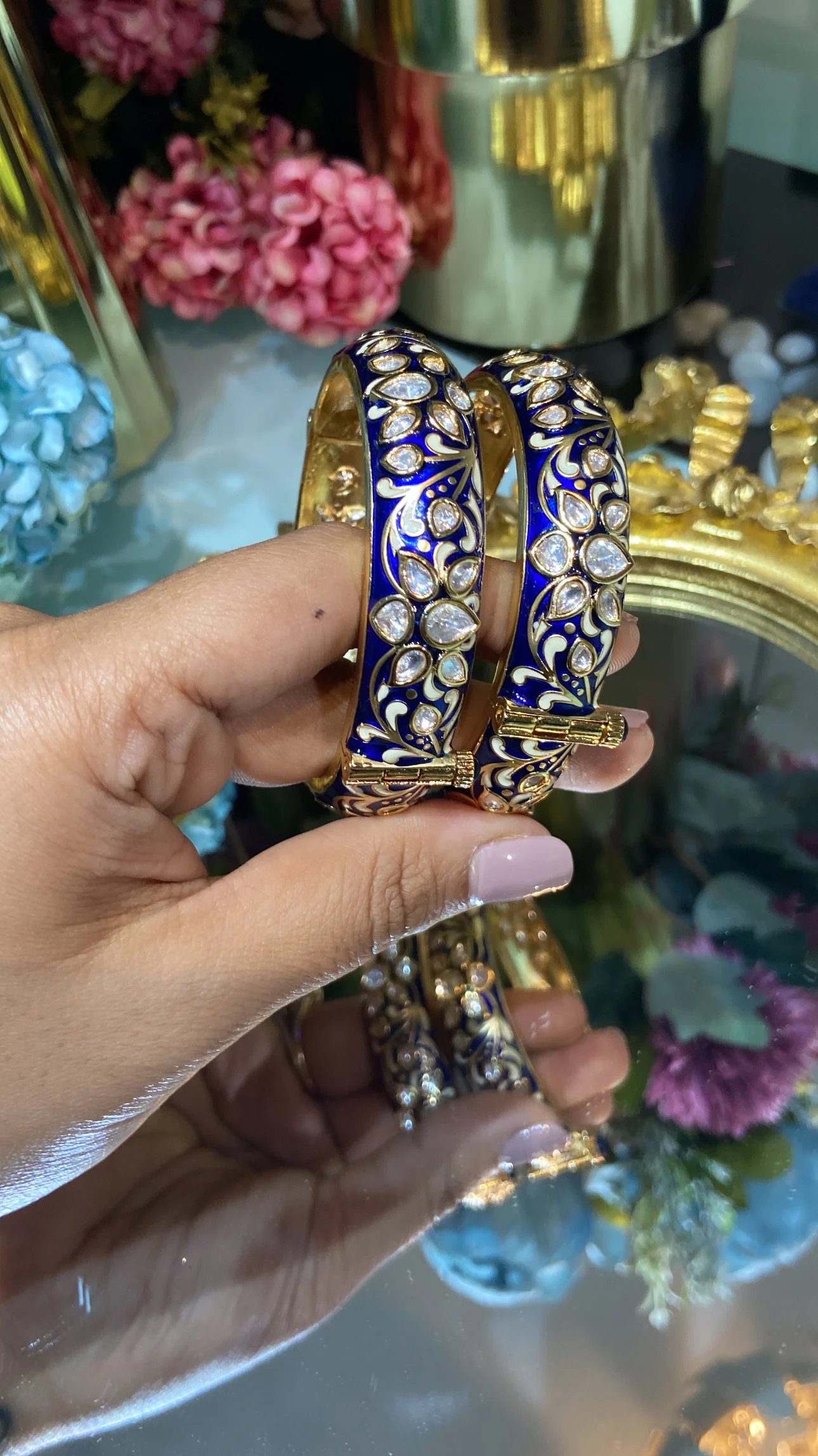 meenakari Polki Kada Openable (pair) - Image 4