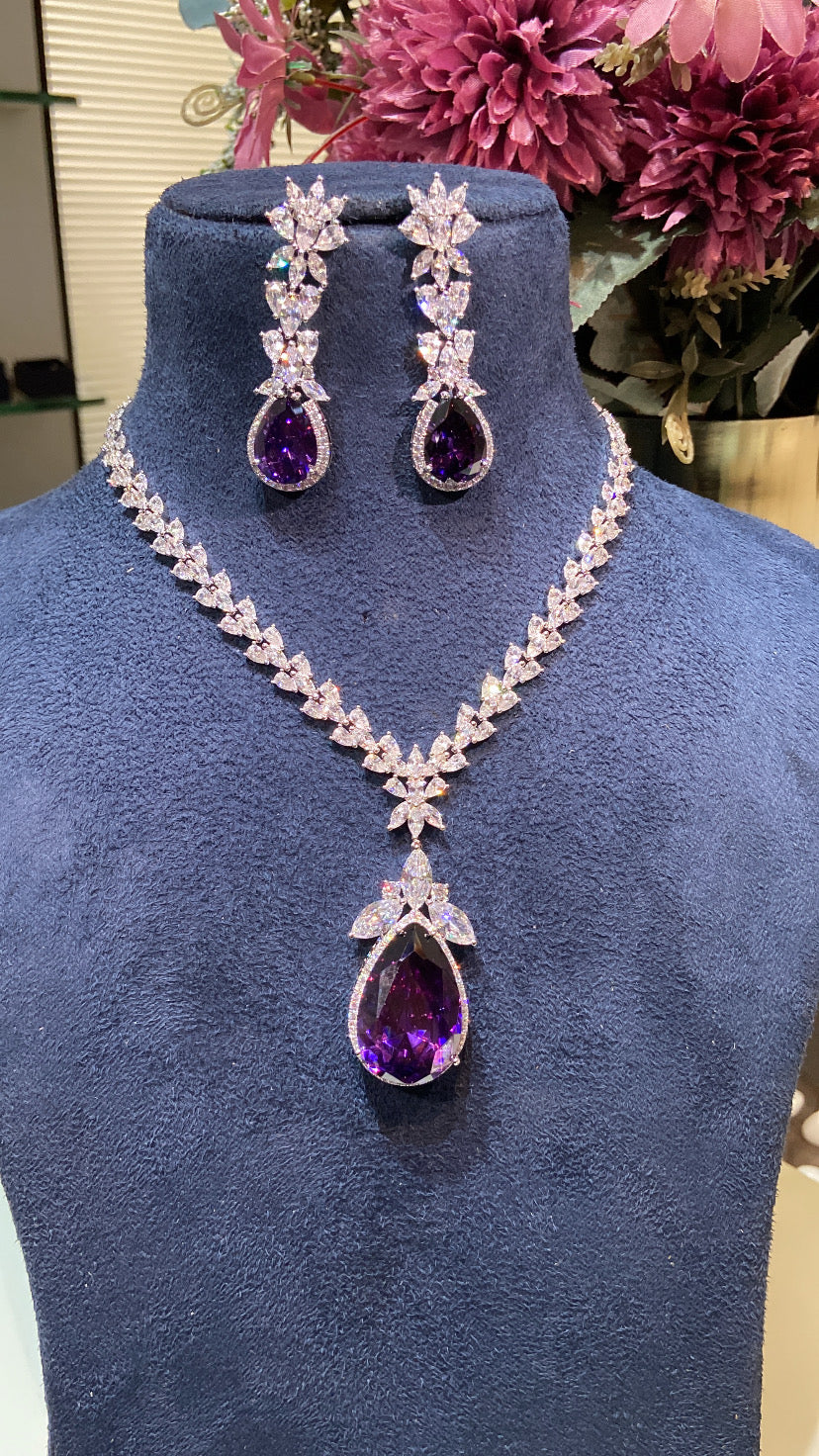 Festive Classic Adalyn Necklace Set With Long Earrings