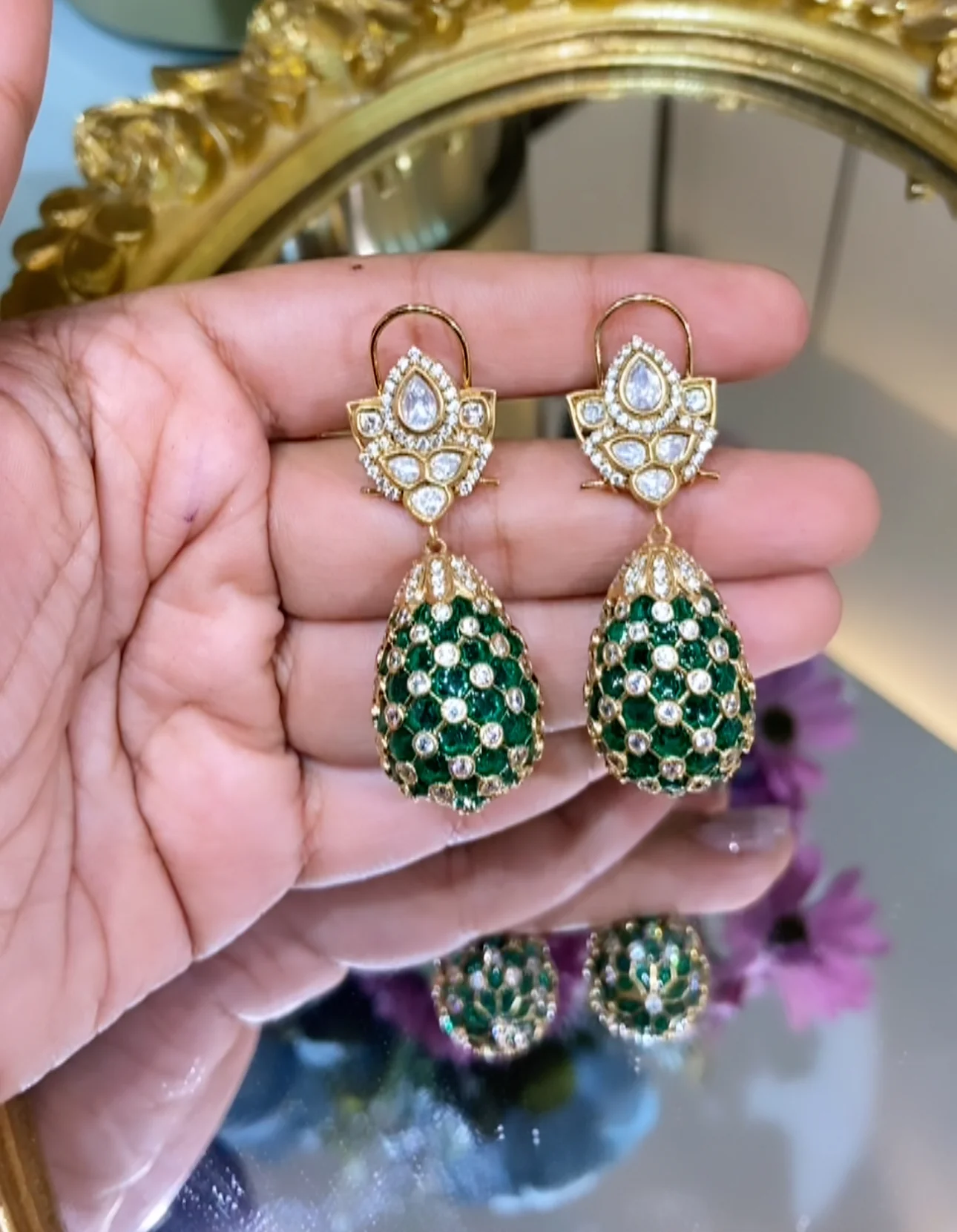 Festive EMBEDDED drop EARRING - Image 2