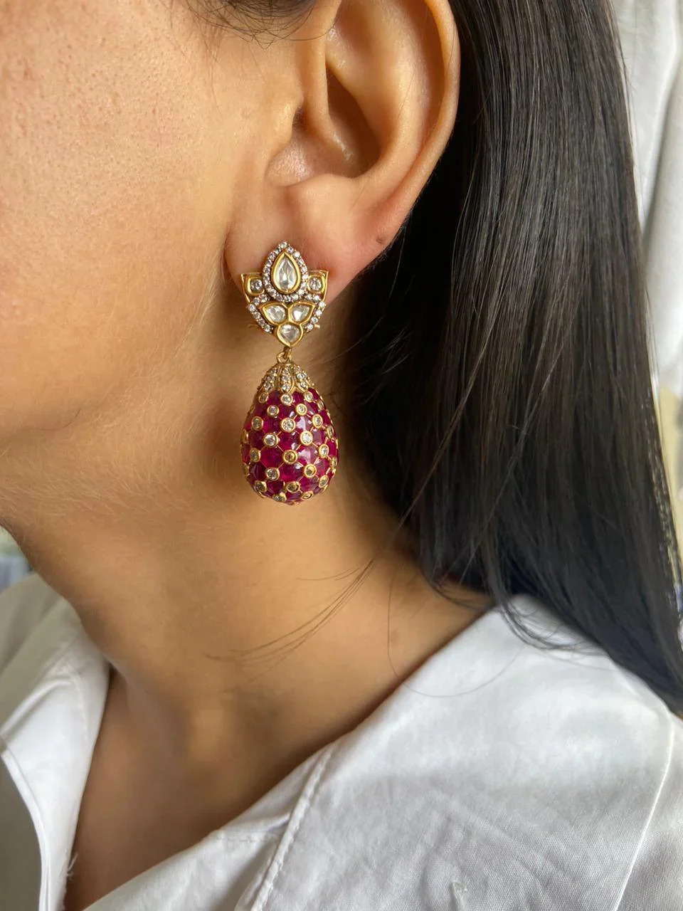 Festive EMBEDDED drop EARRING - Image 3