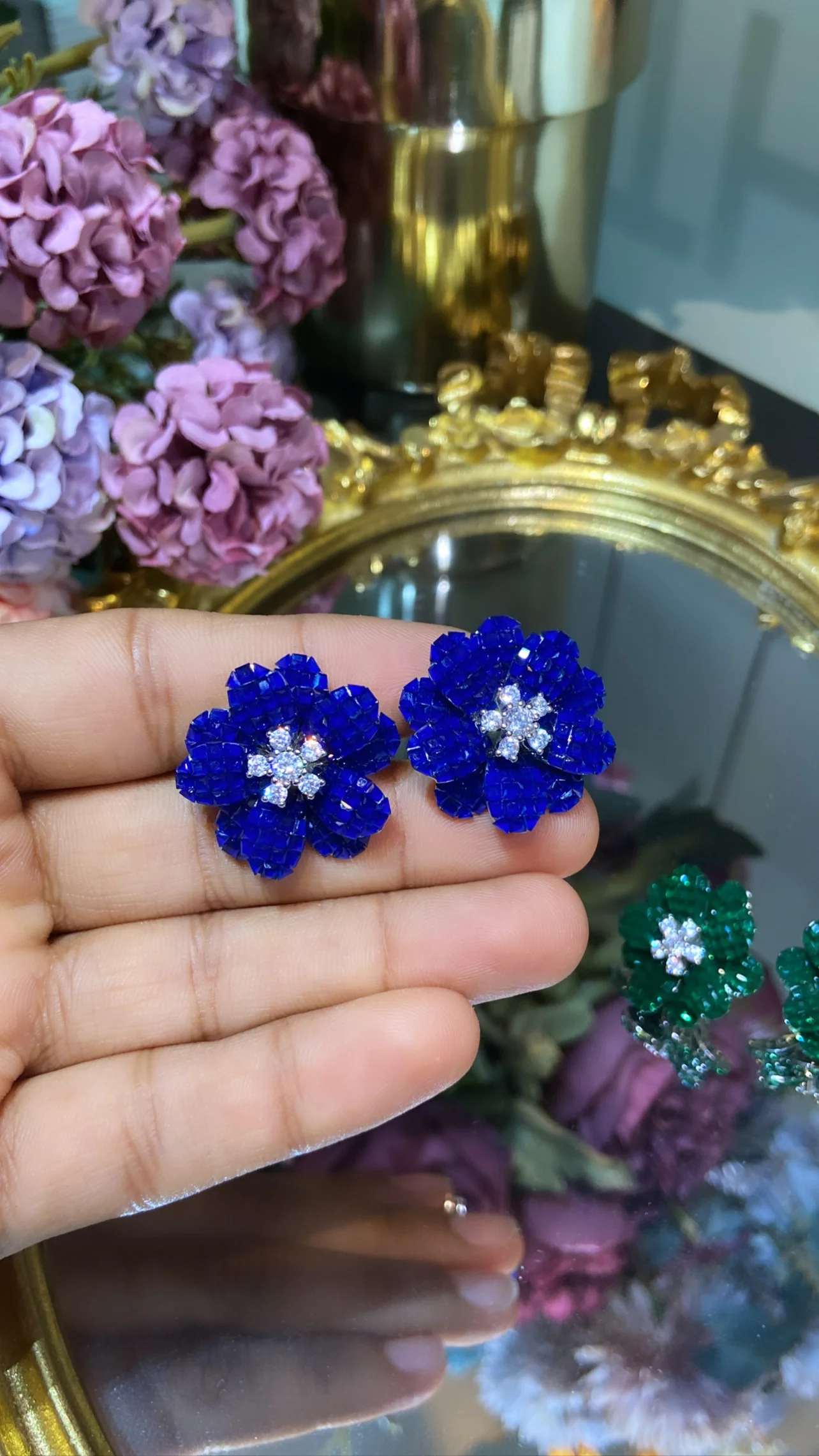 Flower Earrings (invisible setting)
